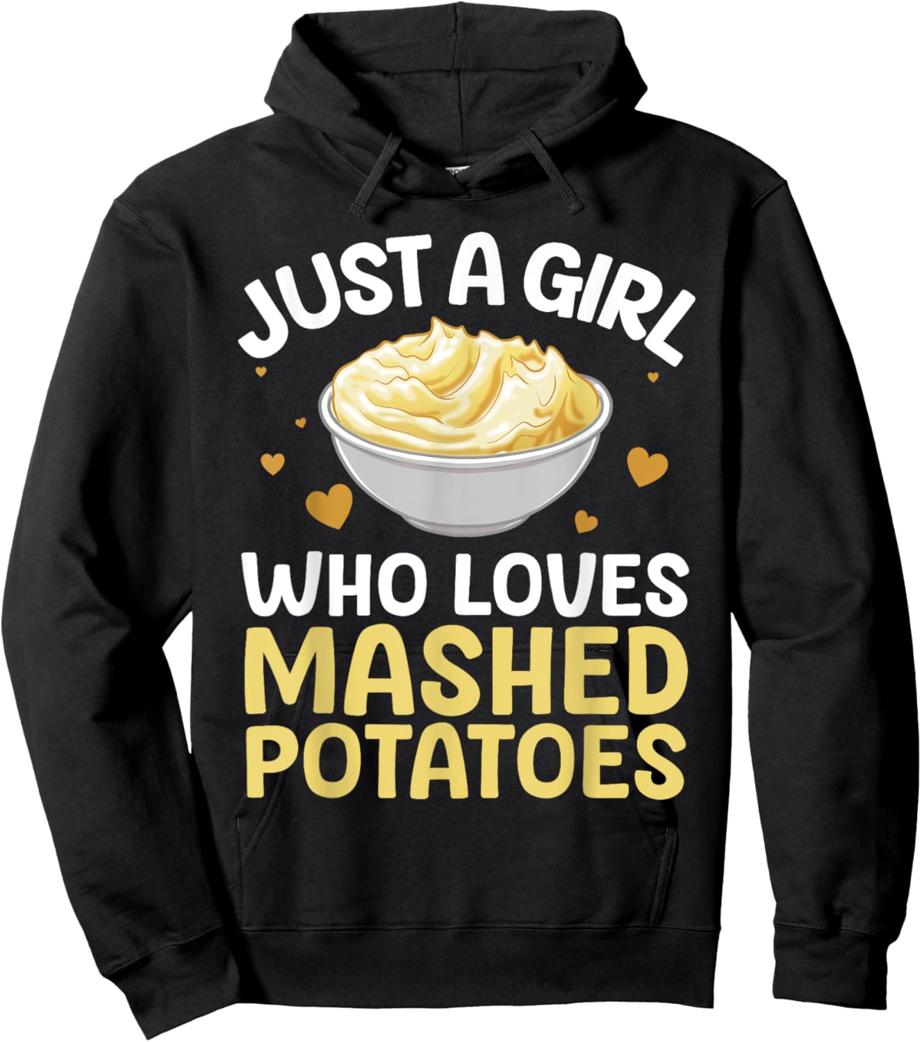 Mashed Potato Art Girls Thanksgiving Mashed Potato Hoodie - Hoodie | Black