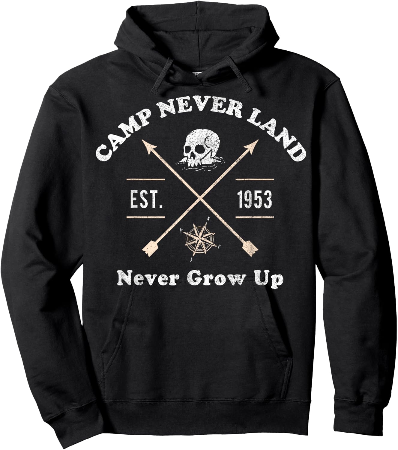 Disney Peter Pan Camp Never Land Est. 1953 Never Grow Up Hoodie - Hoodie | Black