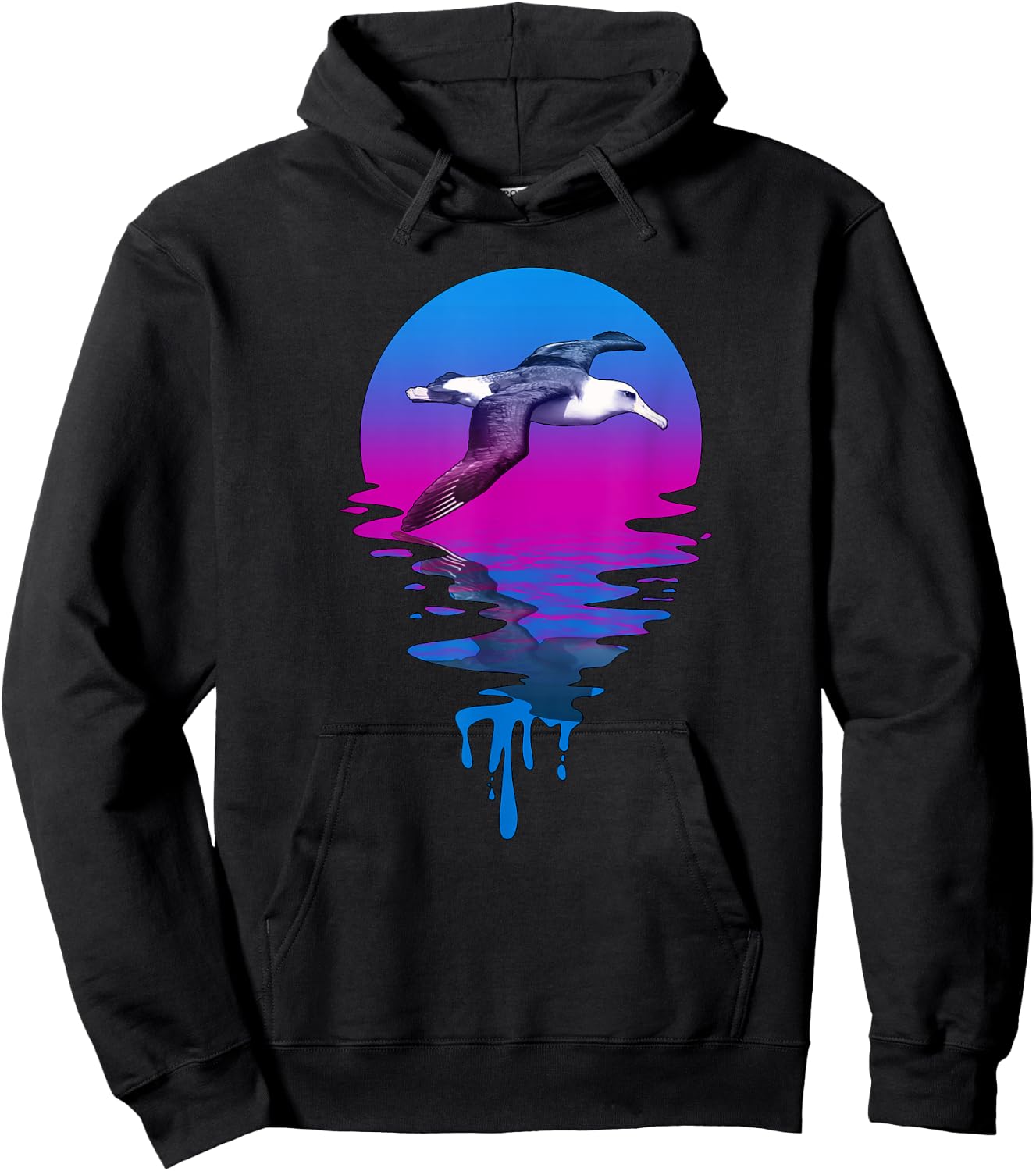 Vintage Retro Sunset Albatross Hoodie - Hoodie | Black