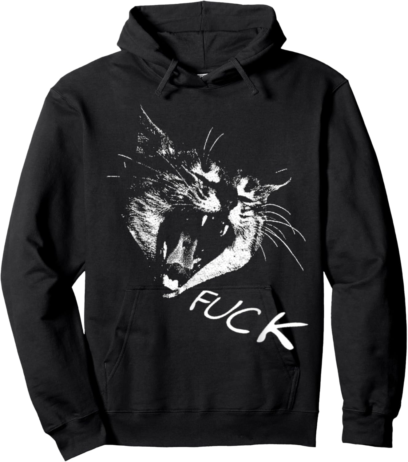 Angry - Screaming Cat - Fuck Yelling Art Women Hoodie - Hoodie | Black