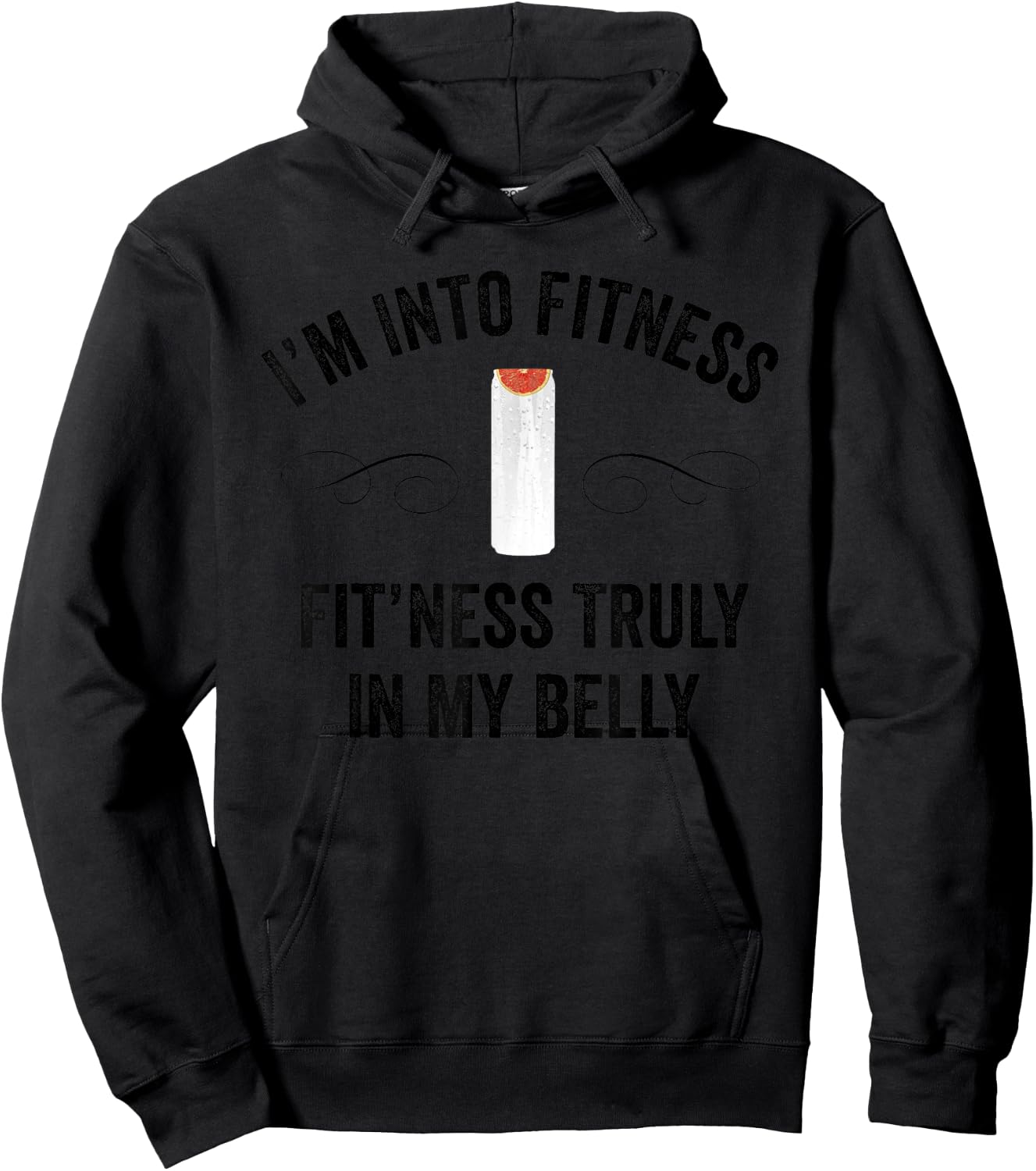 Fitness Truly in My Belly Ain't No Laws Funny Hard Seltzer Hoodie - Hoodie | Black