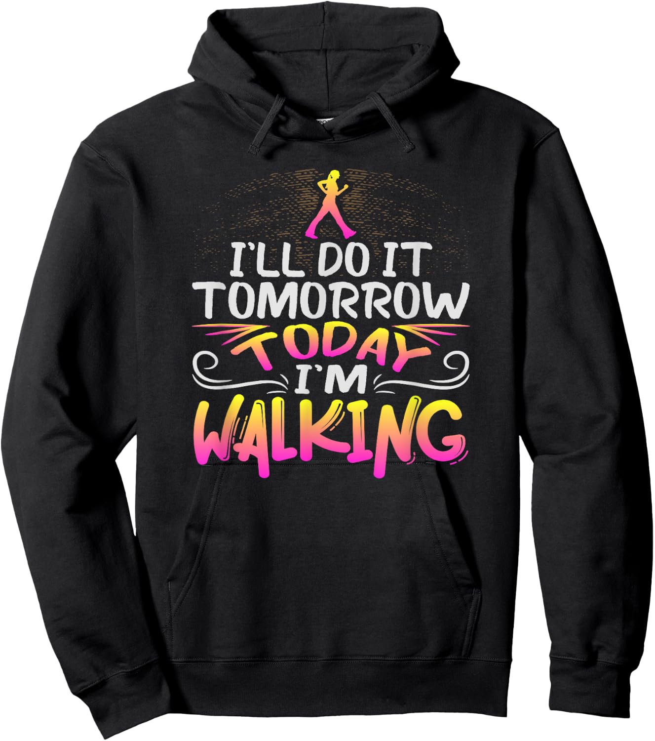 Funny Walking Exercise Design for Healthy Walker Hoodie - Hoodie | Black