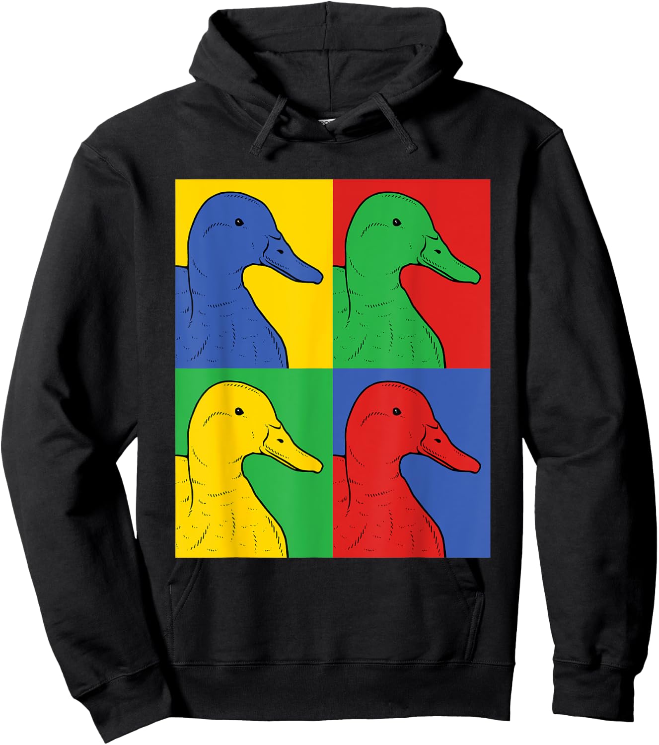 Mallard Pop Art - Retro Duck Hoodie - Hoodie | Black