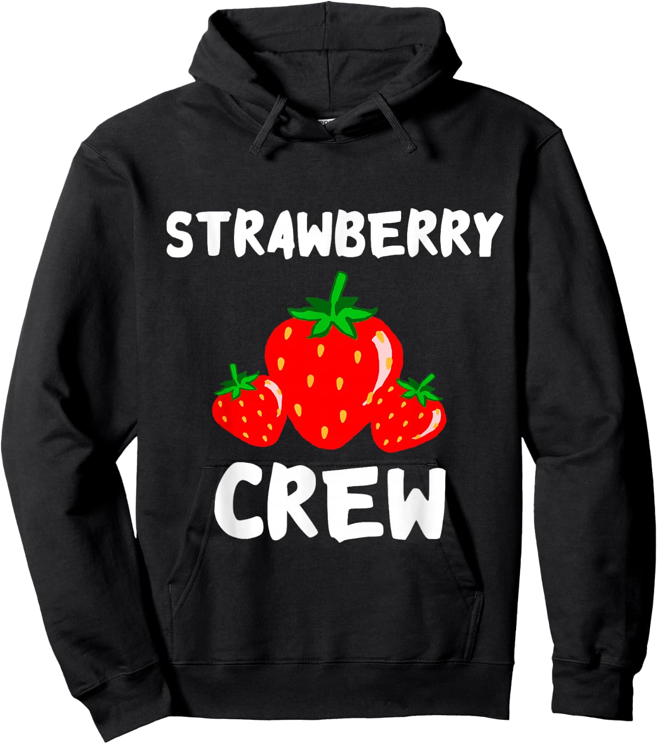 Strawberry Crew Sweet Strawberry Summer Fruit Picker Team Hoodie - Hoodie | Black