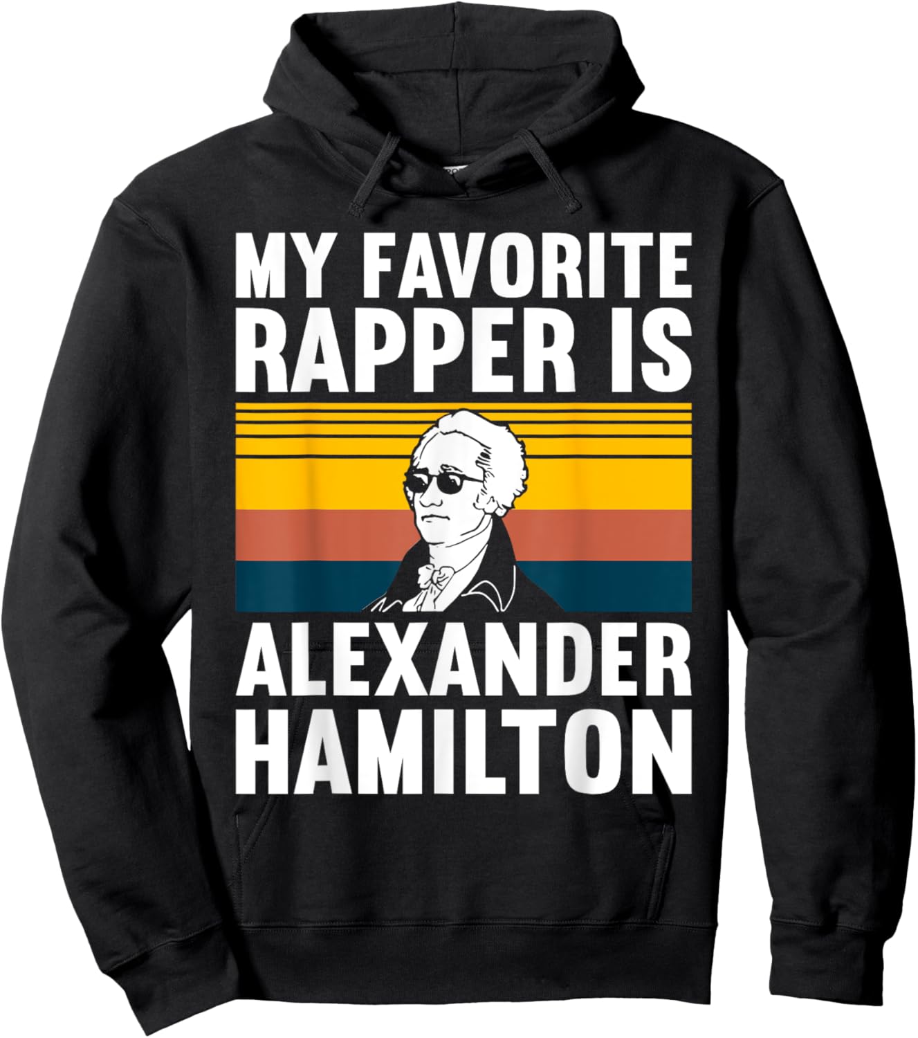 Must Love History Men's Retro Hamilton , Black, Small Hoodie - Hoodie | Black