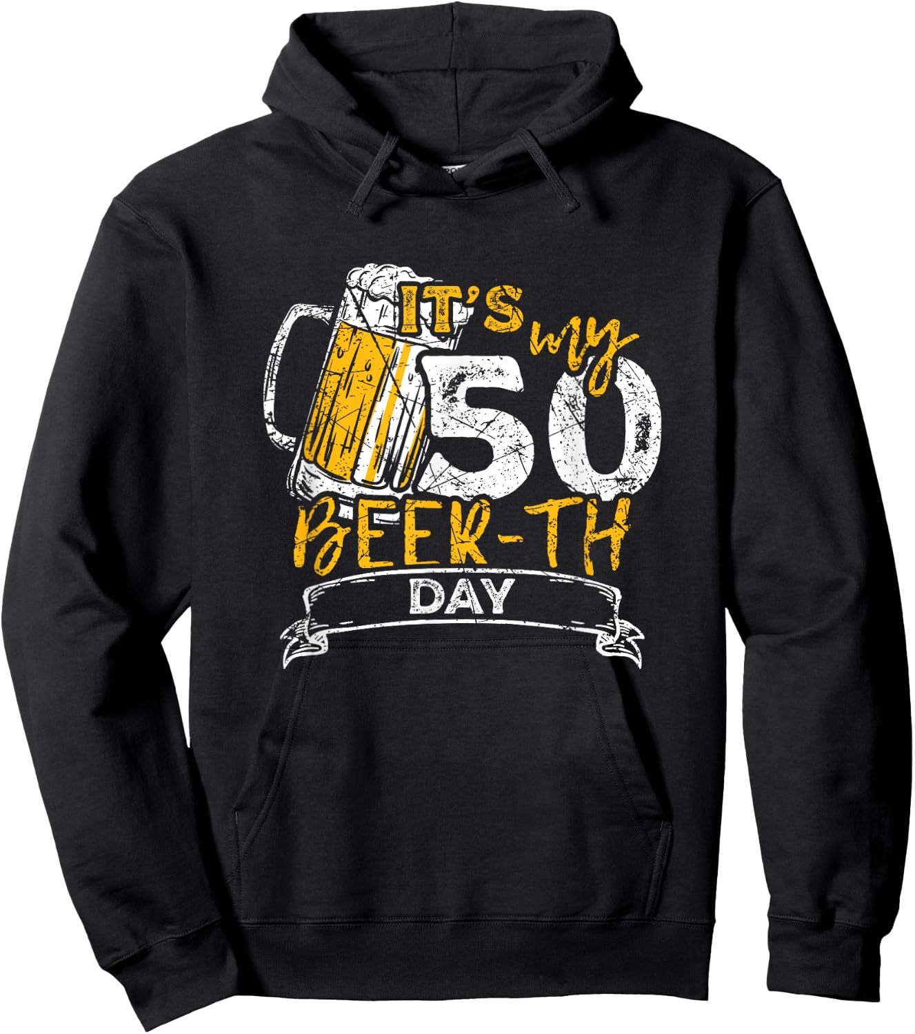 It's My Beer-th Day Funny 50th Birthday Beer Hoodie - Hoodie | Black