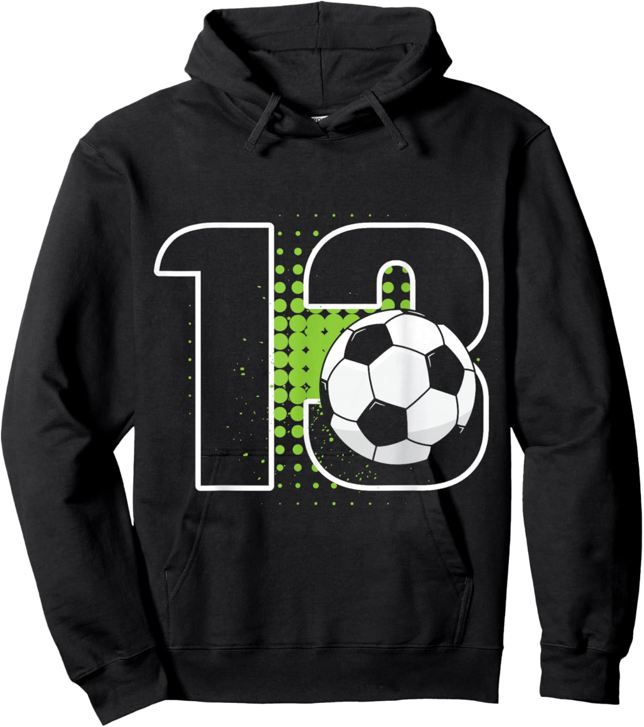 13th Birthday Boy Soccer Player Football 13 Years Old Hoodie - Hoodie | Black