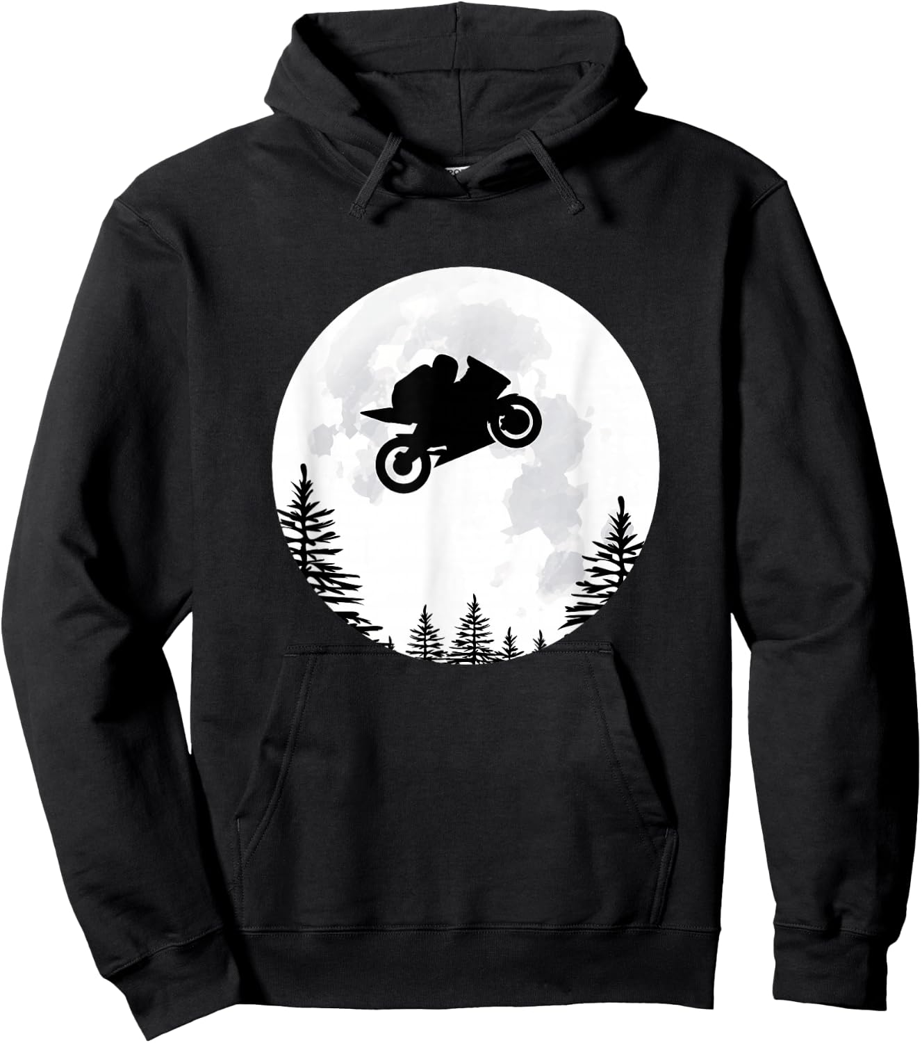 Flying Moto GP Motorbike Over the Moon Hoodie - Hoodie | Black