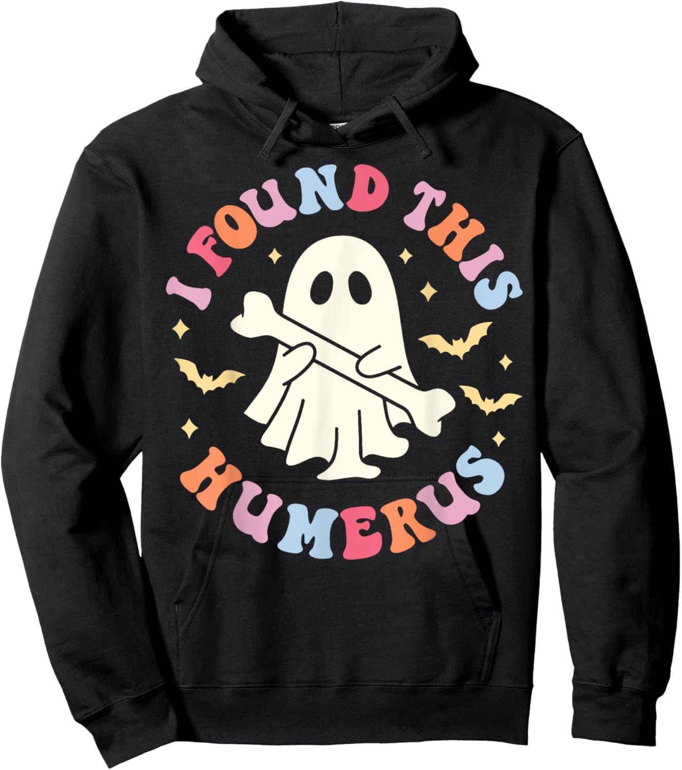 I Found This Humerus Shirt Ghost Nurse Halloween Costume Hoodie - Hoodie | Black