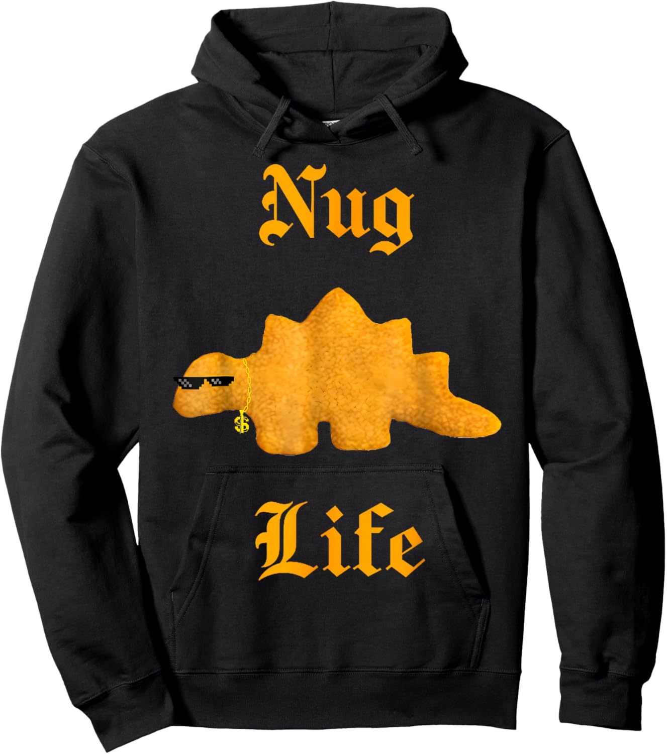 Nug Life Dino Nuggs Dino Chicken Nuggets Dinosaur Nugget Hoodie - Hoodie | Black