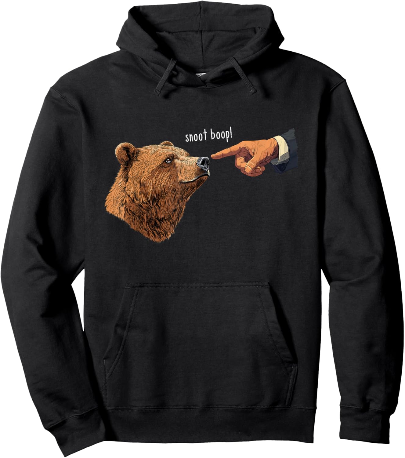 Snoot Boop Bear Funny and Kids Hoodie - Hoodie | Black