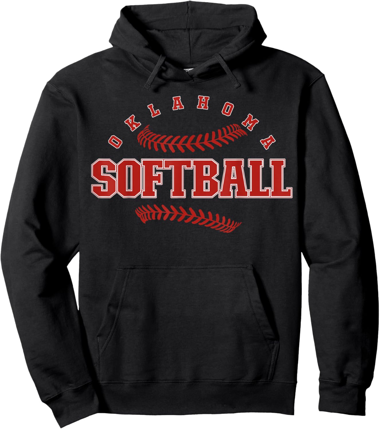 Oklahoma Softball Vintage Kids Team Retro Softball Fan Hoodie - Hoodie | Black