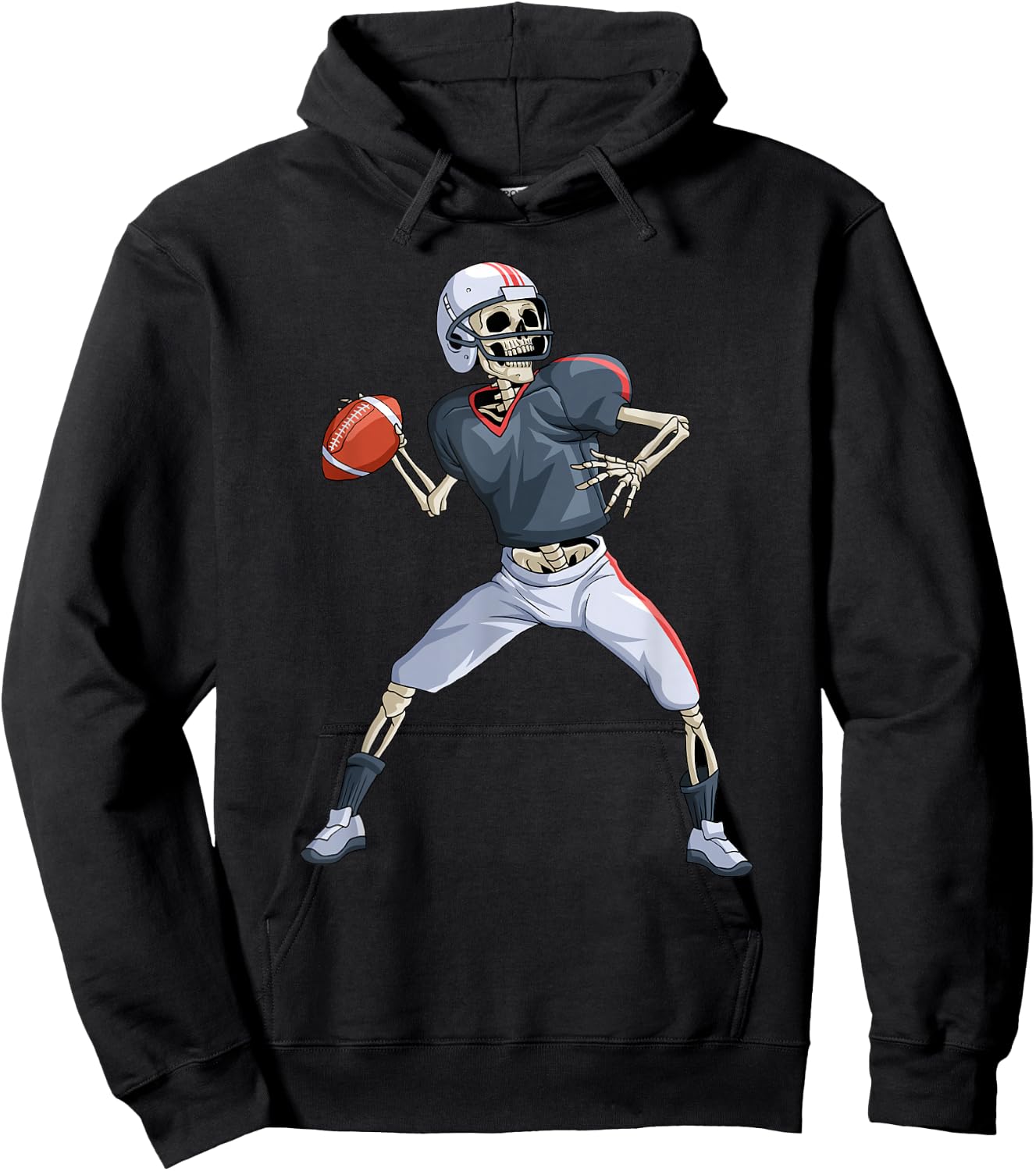 American Football Skeleton Quarterback Halloween Football Hoodie - Hoodie | Black