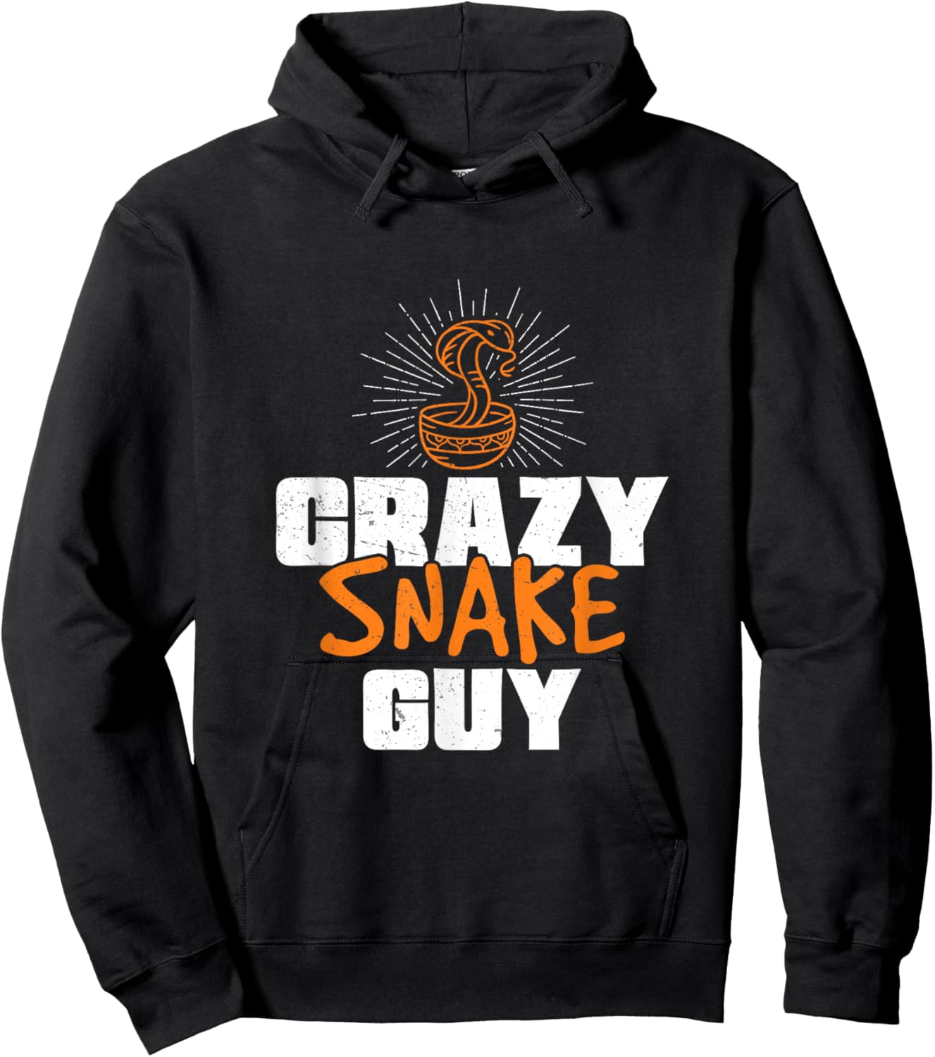 Funny Crazy Snake Guy For Snake Charmers Snake Charming Fans Hoodie - Hoodie | Black