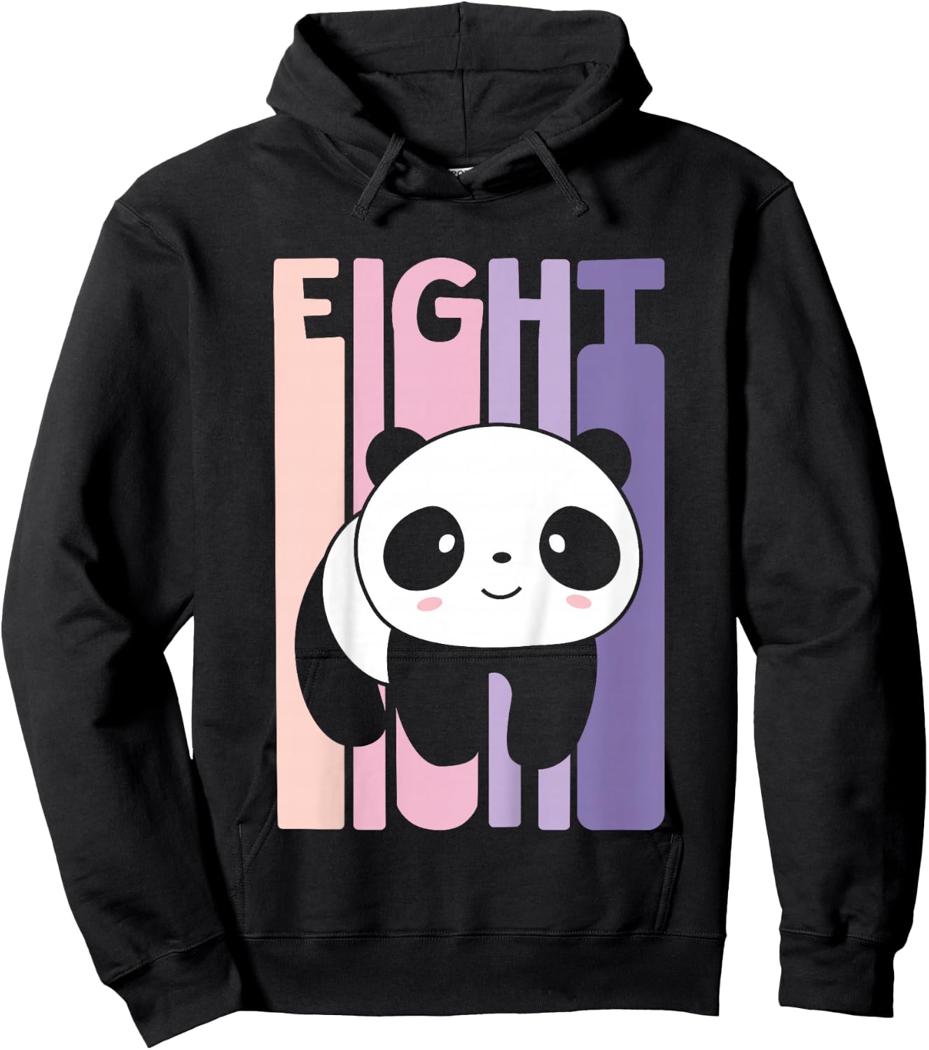 8 Year Old Cute Panda Birthday Girl 8th B-day Hoodie - Hoodie | Black