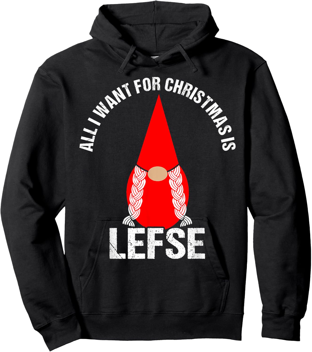 All I Want For Christmas Is Lefse Female Tomte Gnome Hoodie - Hoodie | Black