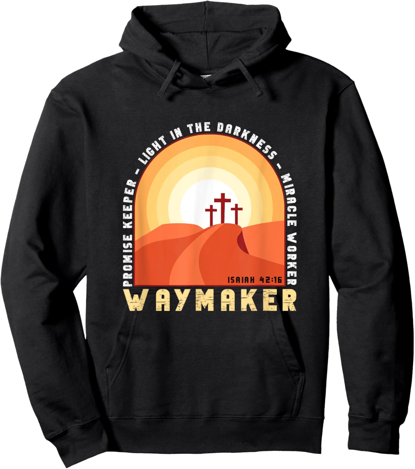 Vintage Waymaker Promise Keeper Miracle Worker Christian Hoodie - Hoodie | Black