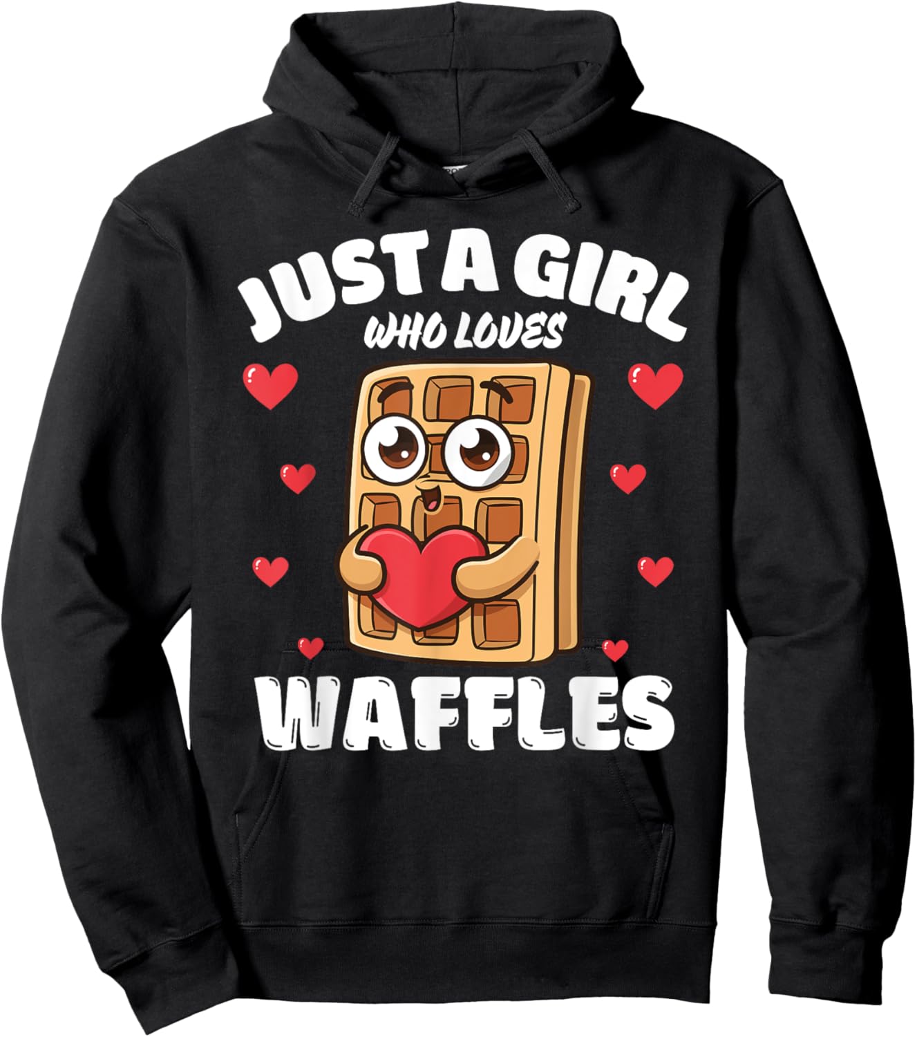 Just A Girl Who Loves Waffles, Waffle Lover Hoodie - Hoodie | Black