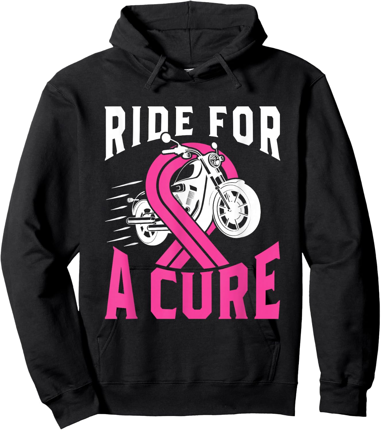 Breast Cancer Pink Ribbon Motorcycle Ride for a Cure Hoodie - Hoodie | Black
