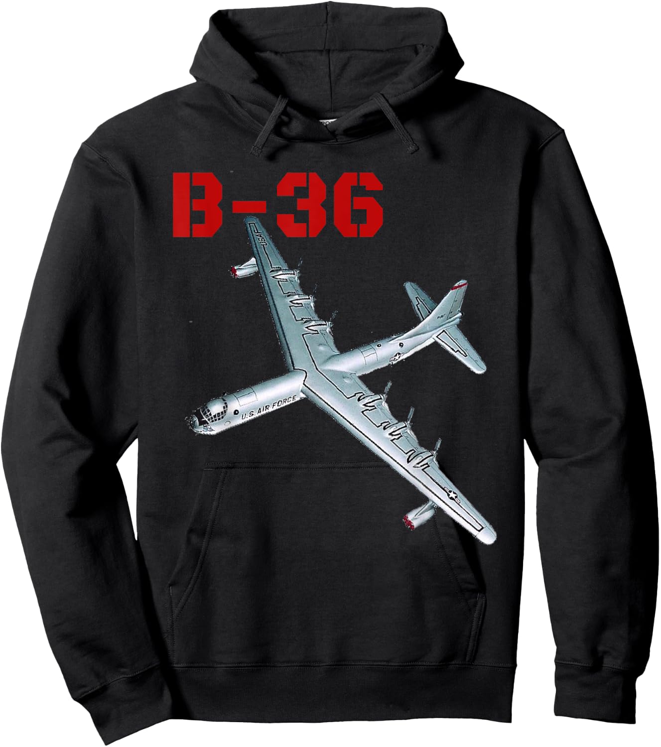 The B-36 Peacemaker bomber. Air Force aviation at its best. Hoodie - Hoodie | Black