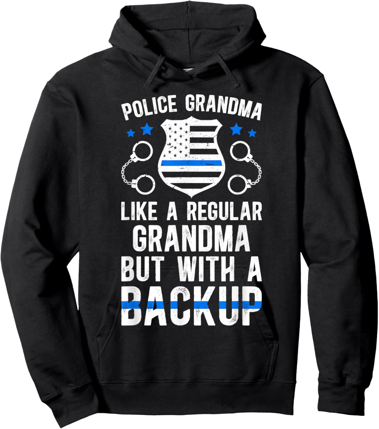 Police Grandma Proud Grandma Of A Police Officer Grandmother Hoodie - Hoodie | Black