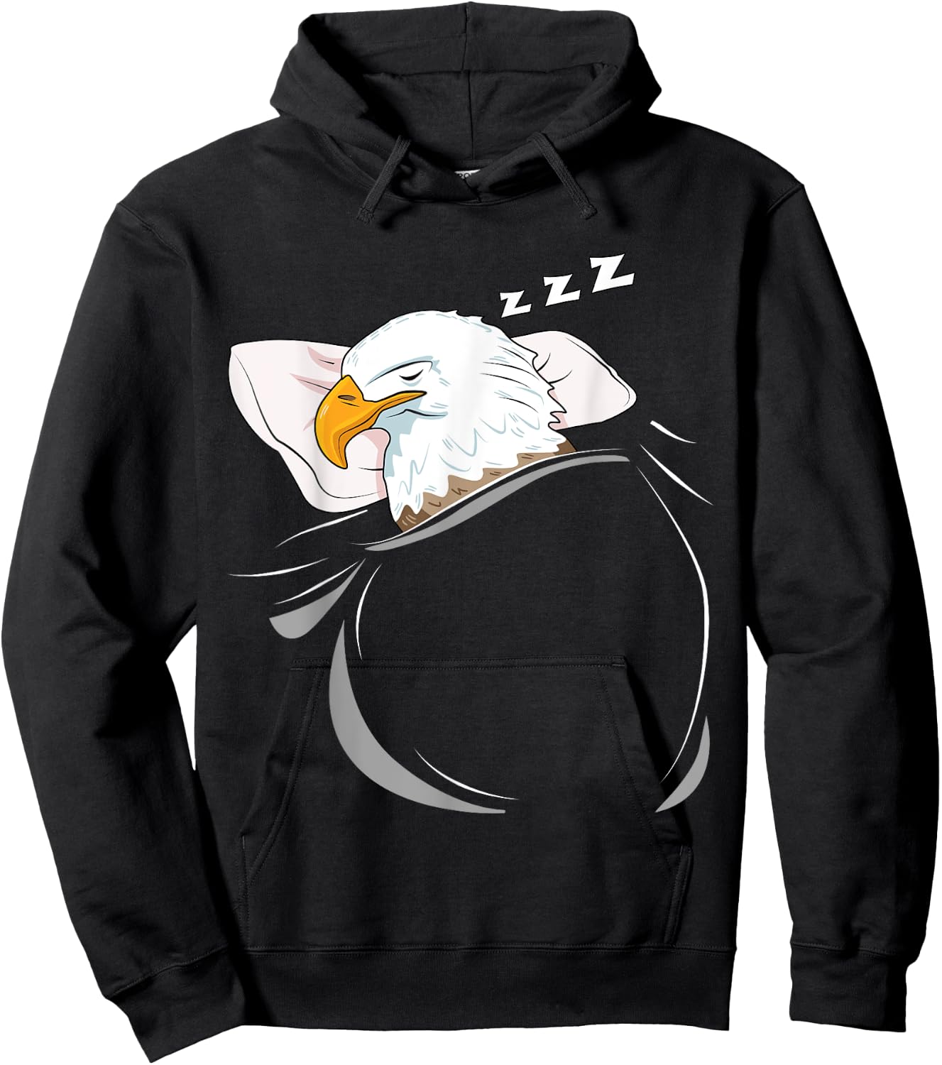 Eagle Sleeping Animal Pajamas Nap PJs Outfit Gift Bald Eagle Hoodie - Hoodie | Black