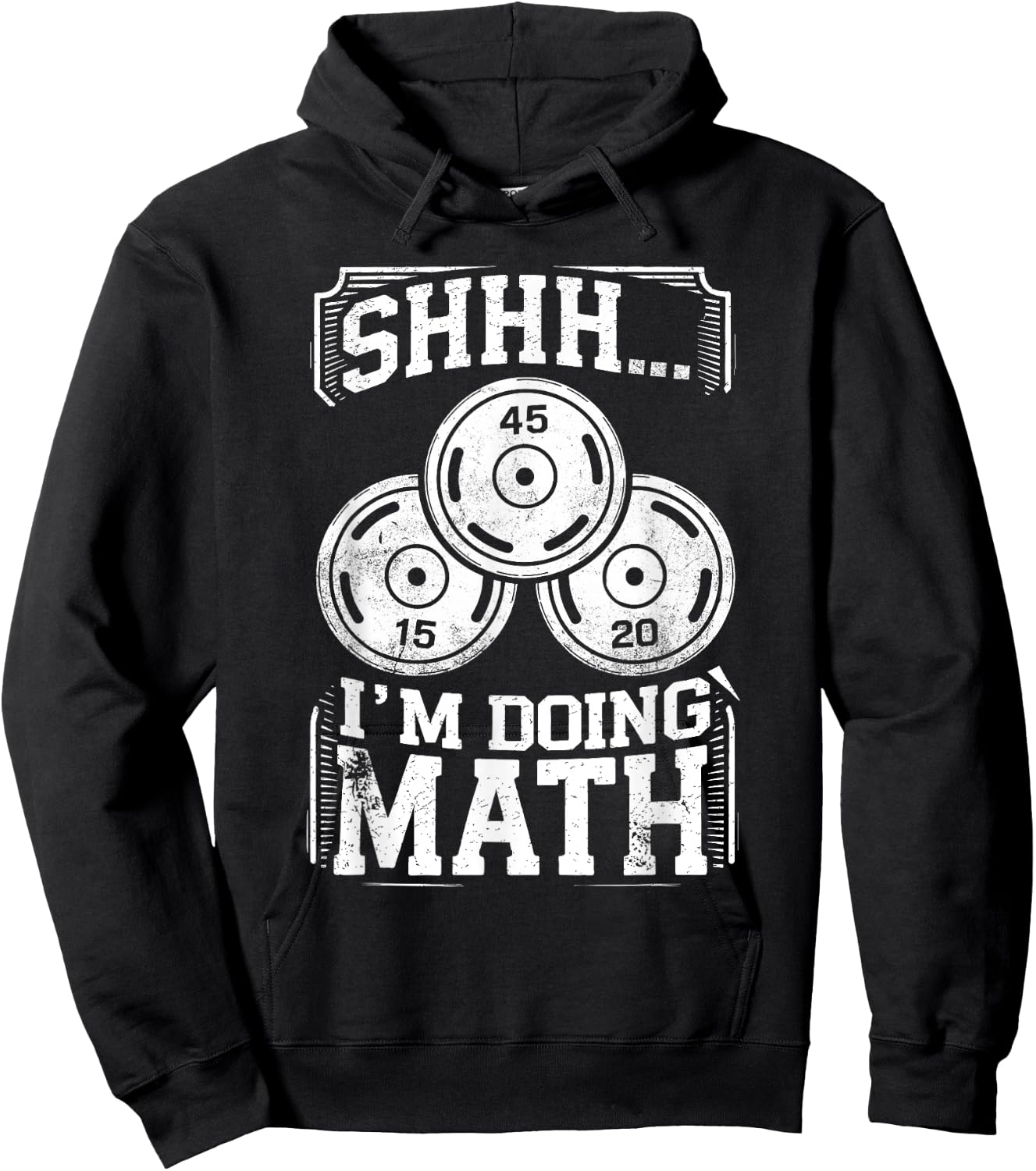 Shhh I'm Doing Math Funny Weight Lifting Workout Training Hoodie - Hoodie | Black