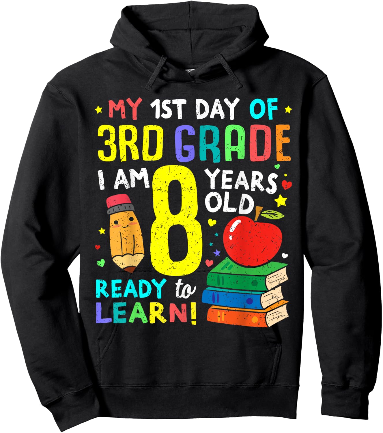 3rd Grade Back to First Day of School Boys Girl Hoodie - Hoodie | Black