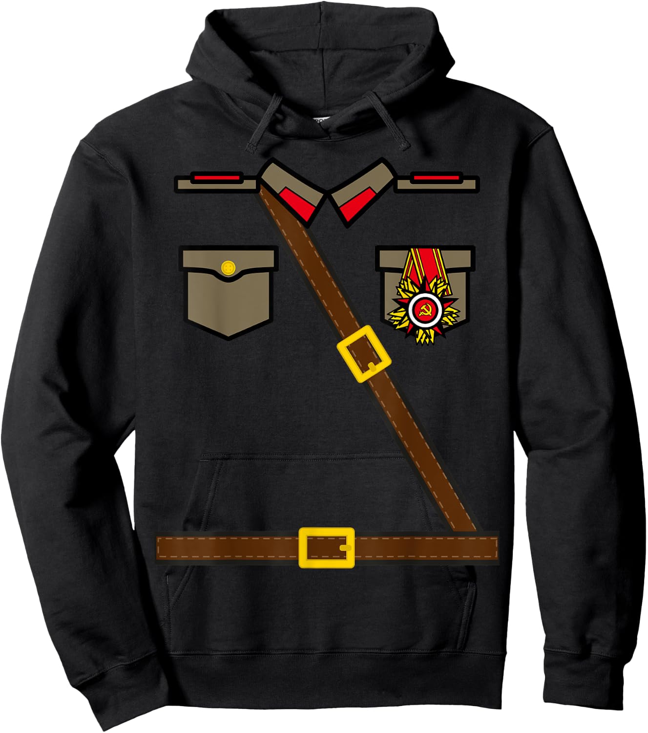 Russian Soldier Costume - USSR Communist Socialist Halloween Hoodie - Hoodie | Black