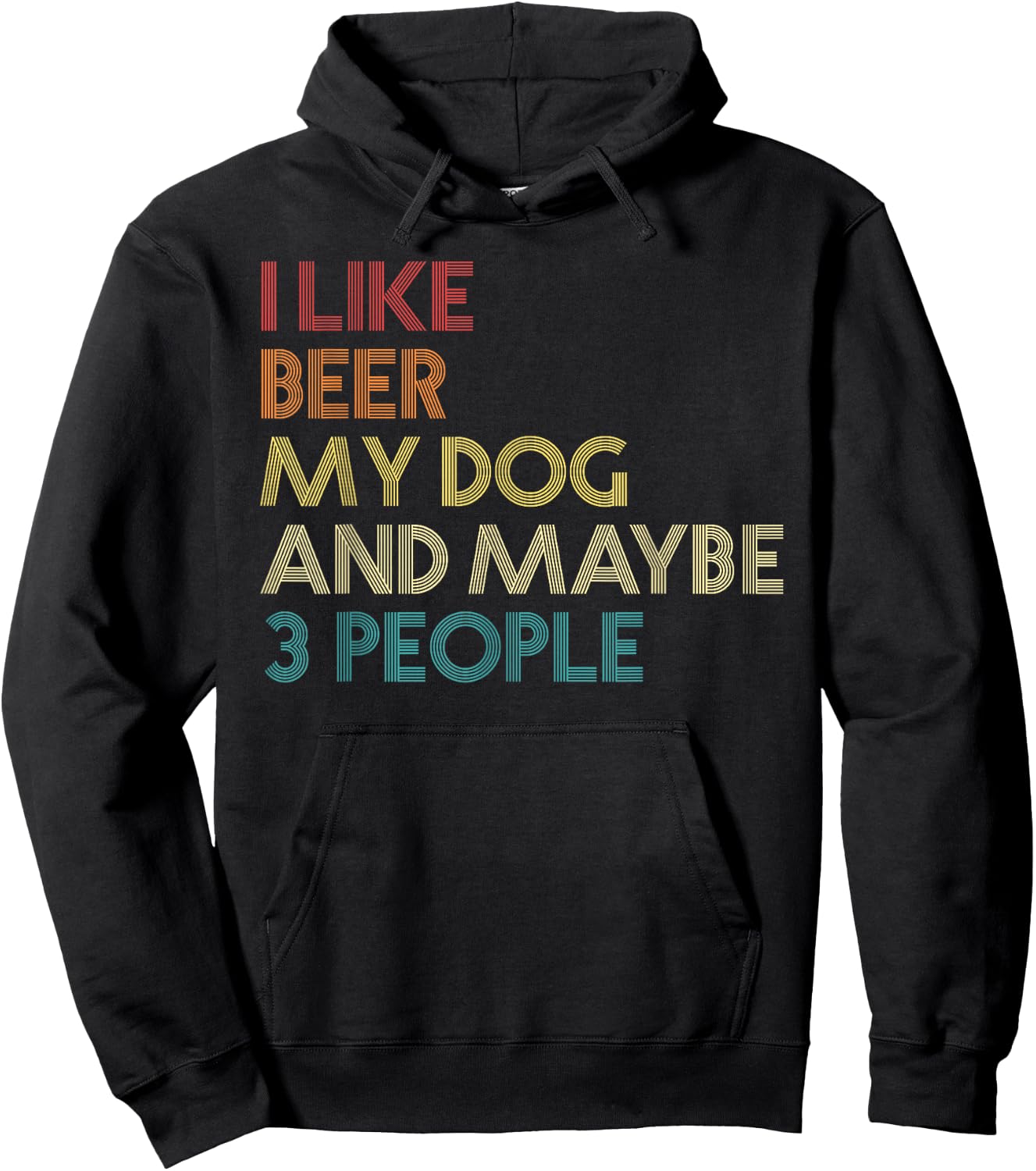 I Like Beer My Dog And Maybe 3 People Quote Vintage Retro Women Hoodie - Hoodie | Black