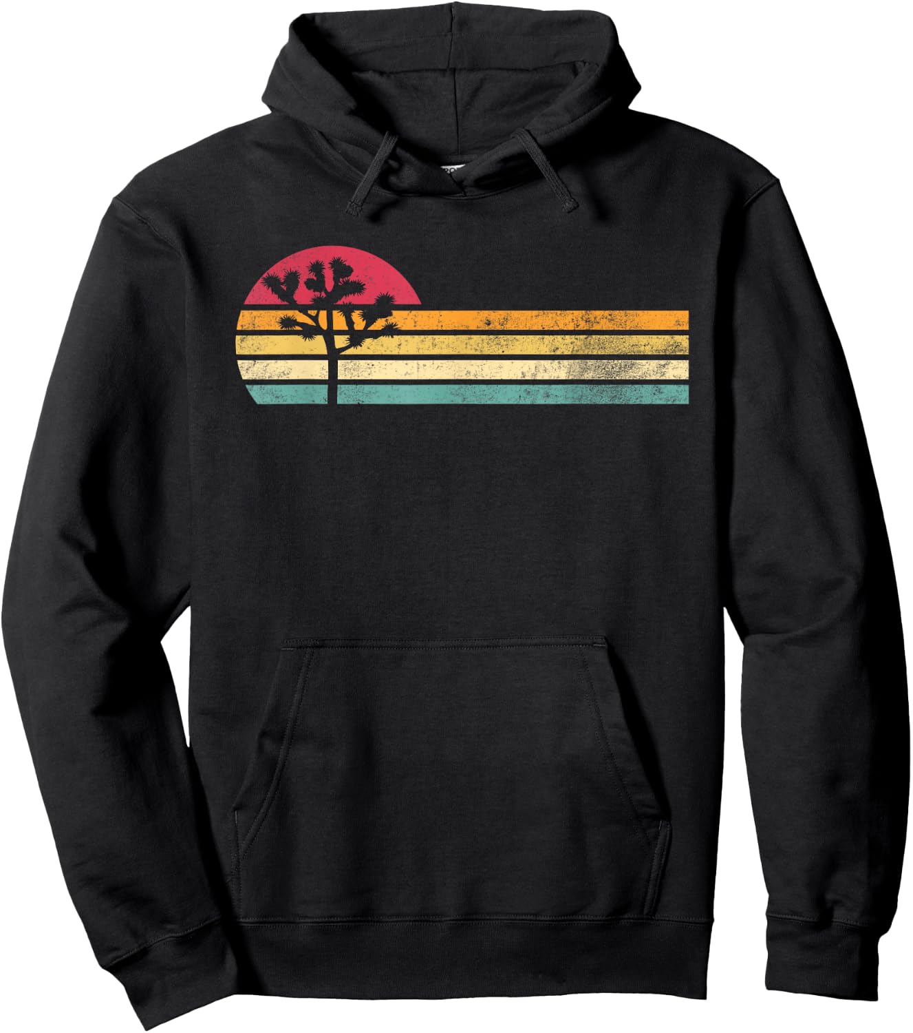 Retro Vintage Joshua Tree National Park Old School 80s Hoodie - Hoodie | Black