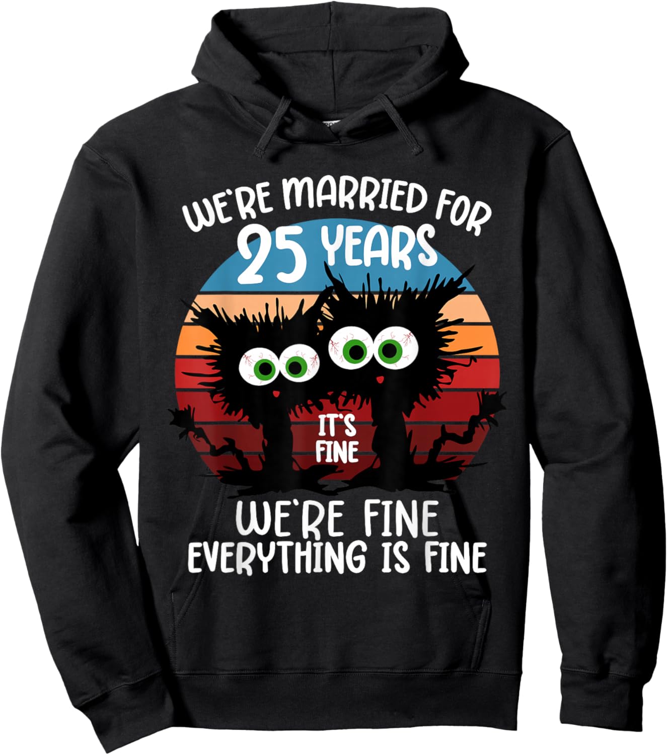 Silver Wedding We're Married for 25 Years Hoodie - Hoodie | Black