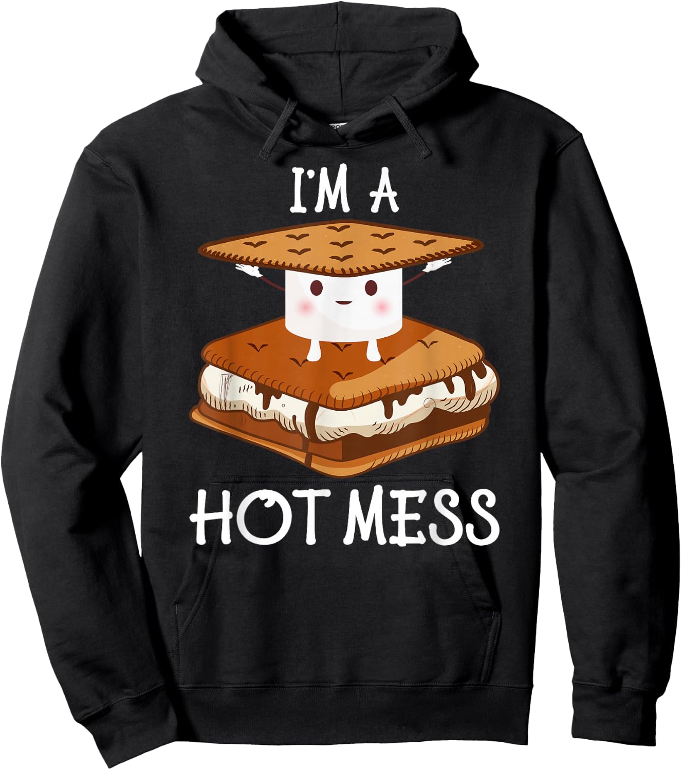 I'm A Hot Mess Smores Shirt Camping Lover Marshmallow Smores Hoodie - Hoodie | Black