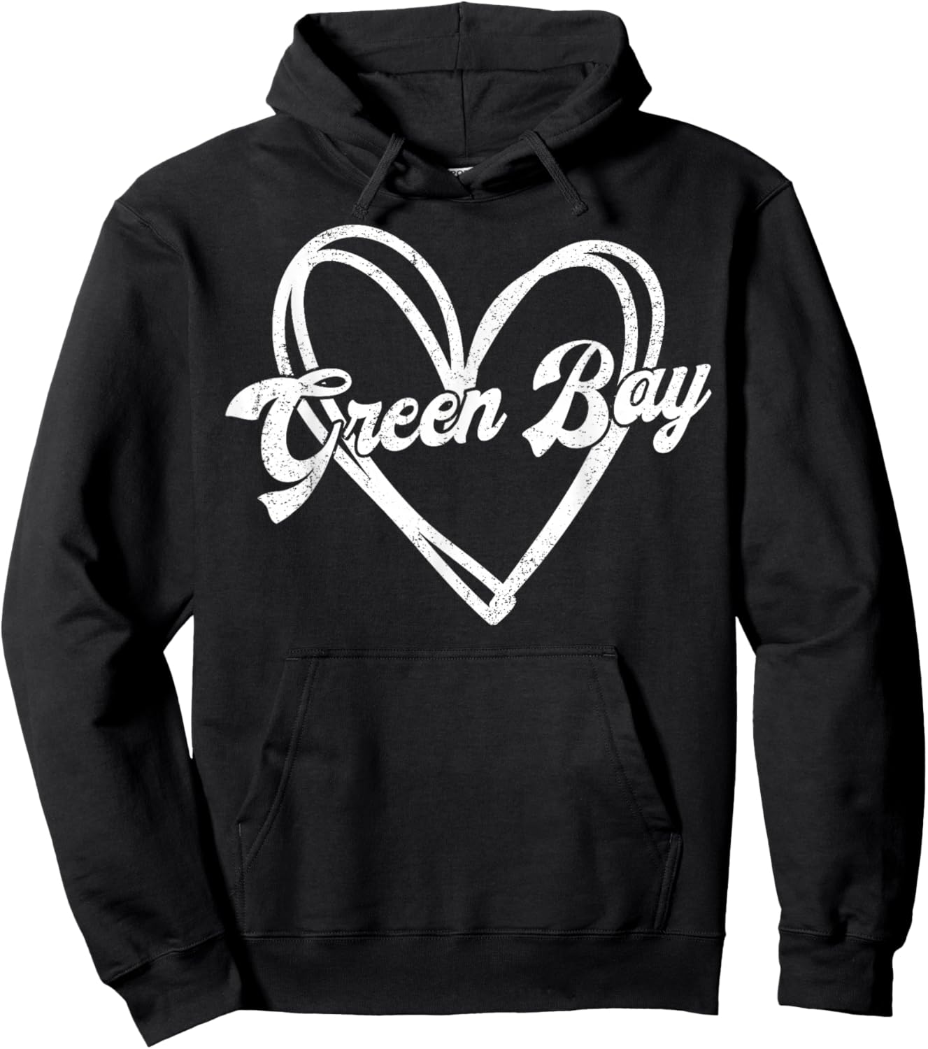 Green Bay Heart Women Girl Kid Hoodie - Hoodie | Black
