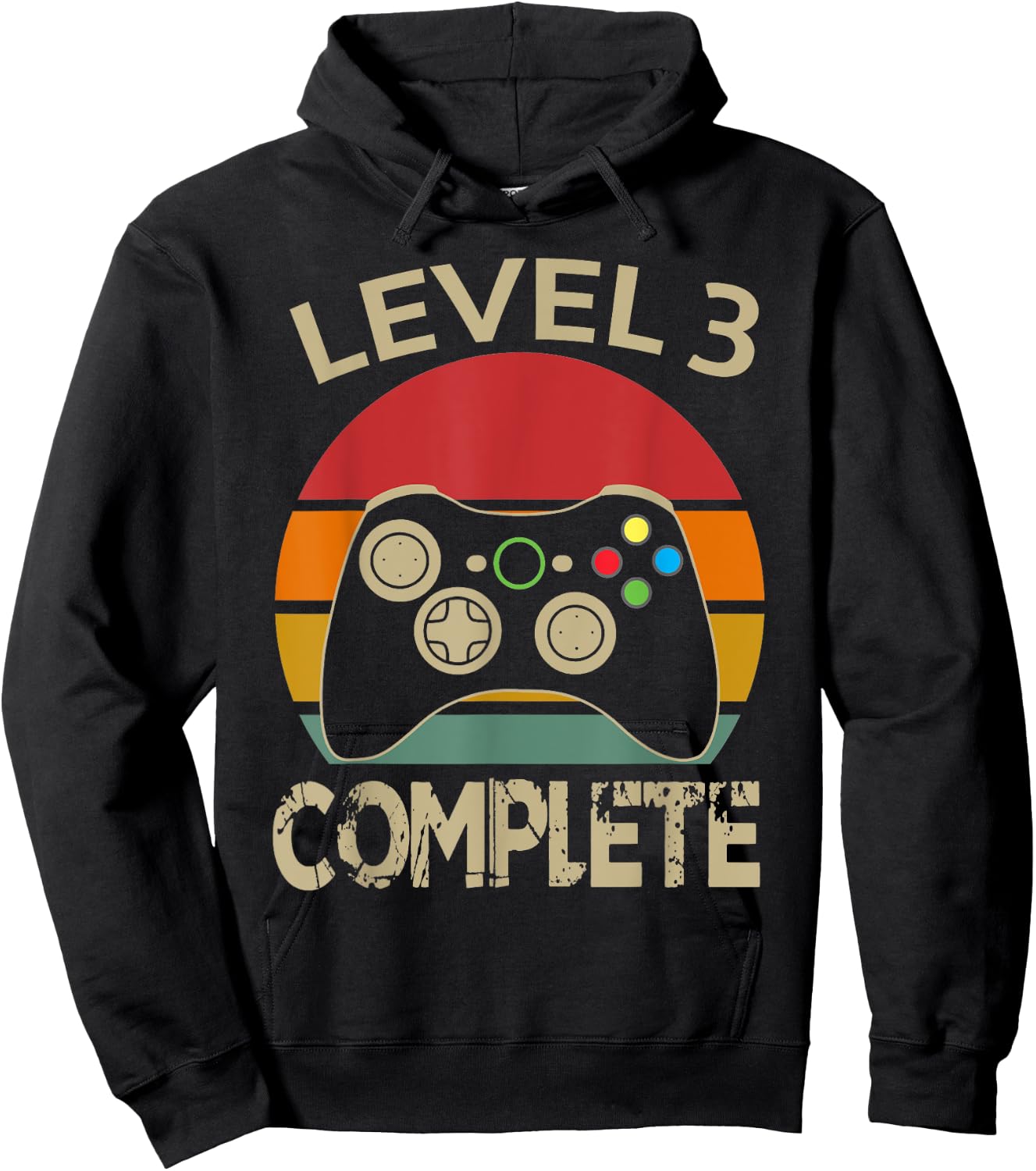 Level 3 Complete Vintage Retro 3rd Year Wedding Anniversary Hoodie - Hoodie | Black