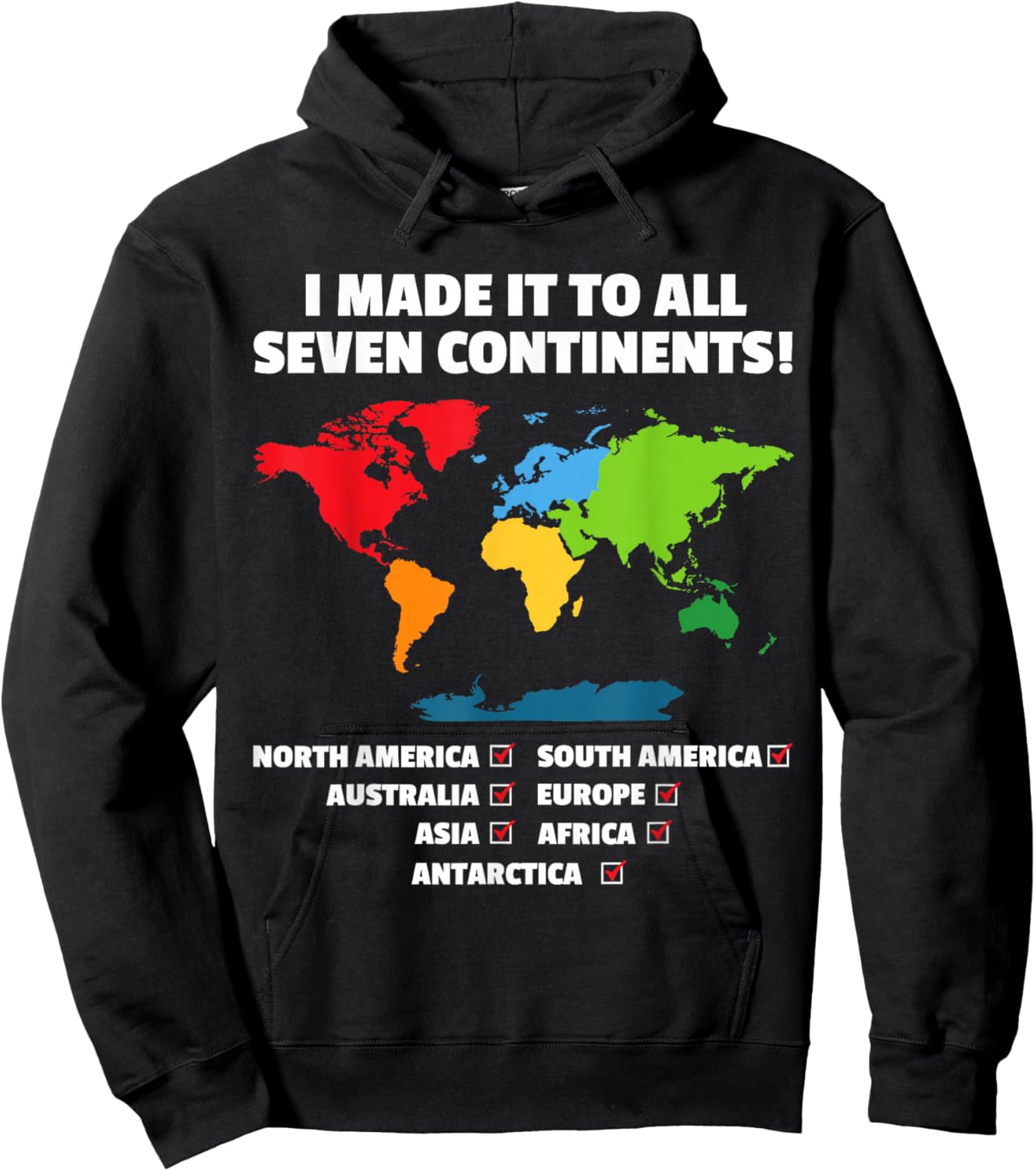 World Traveler - Seven Continents - 7 Continents Club white Hoodie - Hoodie | Black
