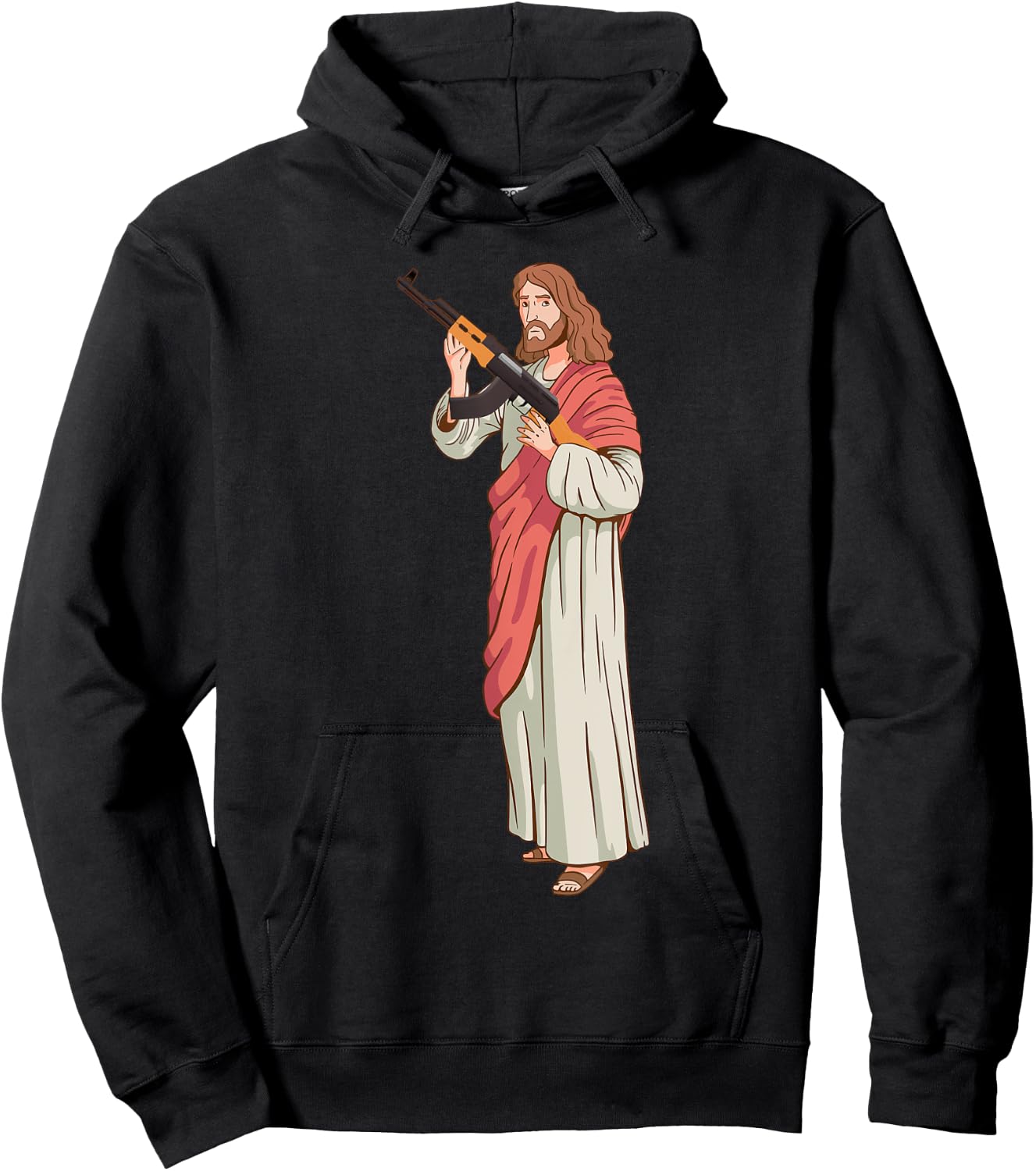 Jesus with Ak47 assault rifle. Hoodie - Hoodie | Black