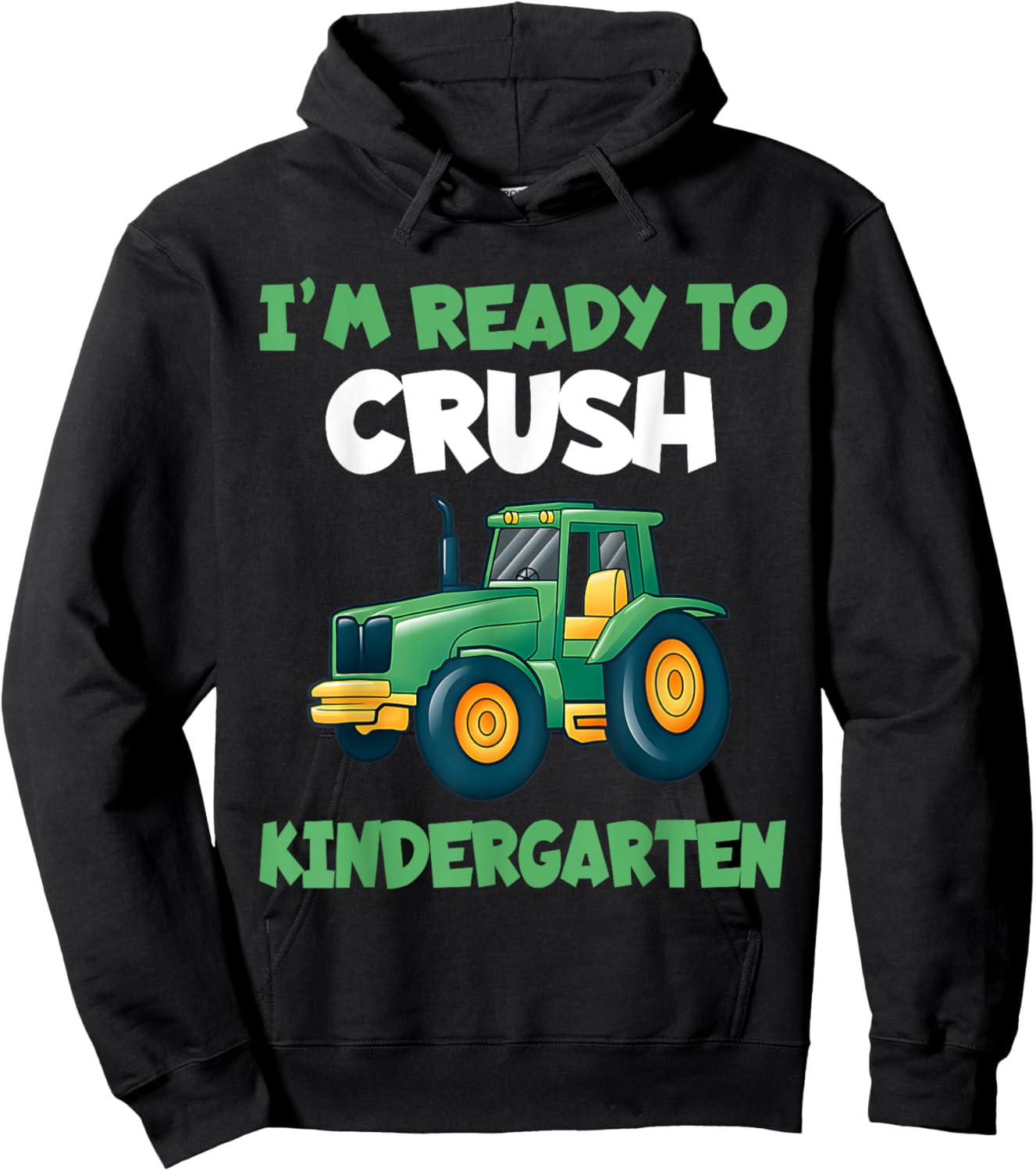 Kindergarten Kids Farm Back to School Shirt Tractors Gifts Hoodie - Hoodie | Black