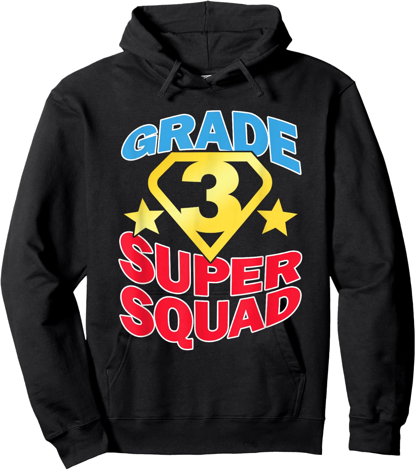 Grade 3 Super Squad Superhero Teacher Team Men Women Girls Kids Hoodie - Hoodie | Black