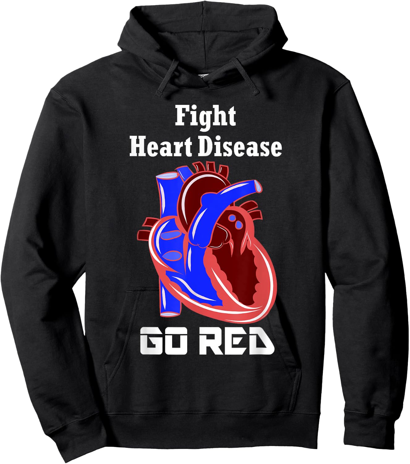 Go Red Heart Disease Shirt, American Heart Month Hoodie - Hoodie | Black
