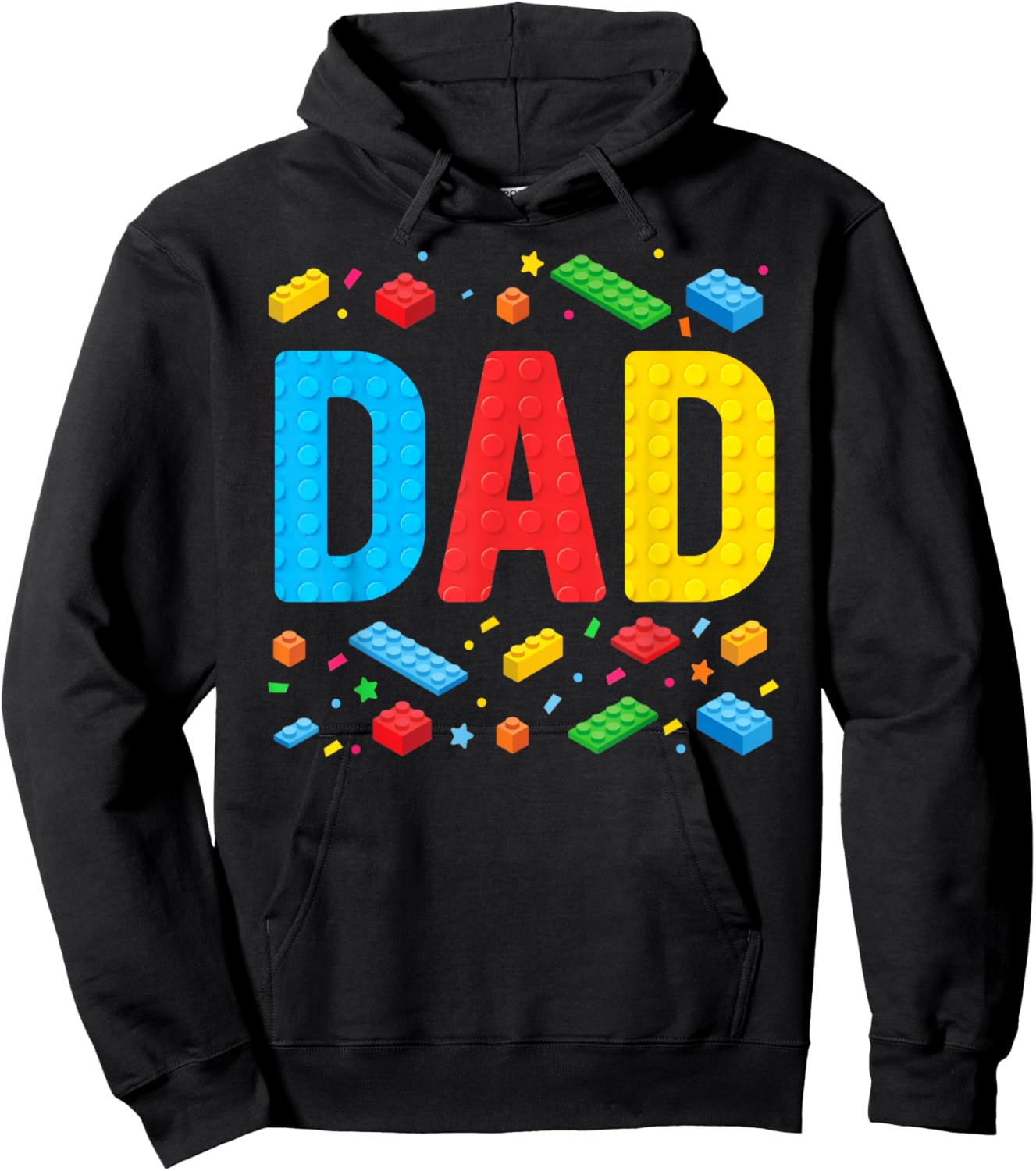 Dad Master Builder Building Bricks Blocks Family Fathers Day Hoodie - Hoodie | Black