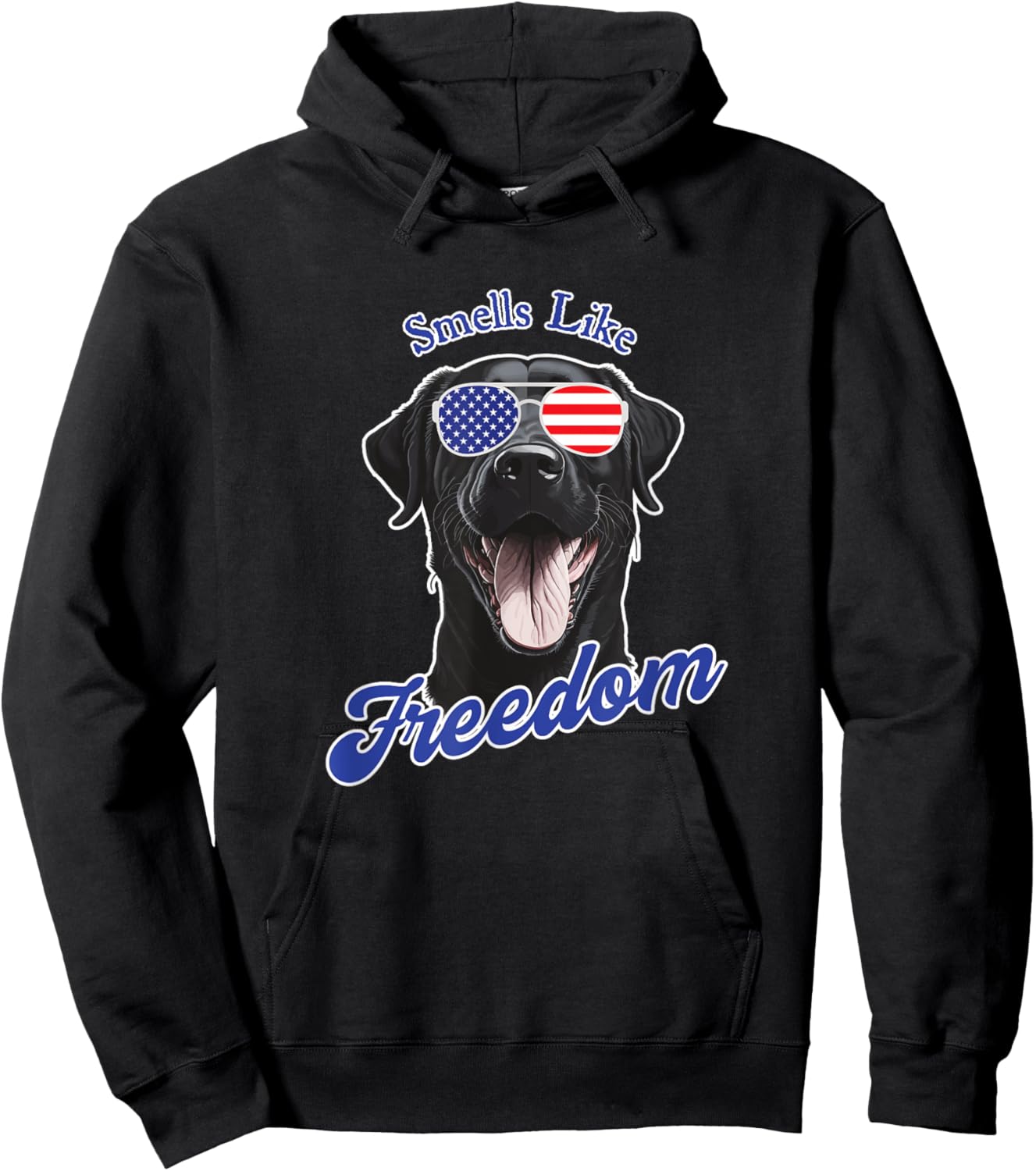 Black Labrador American Flag Vintage Americana Men Hoodie - Hoodie | Black