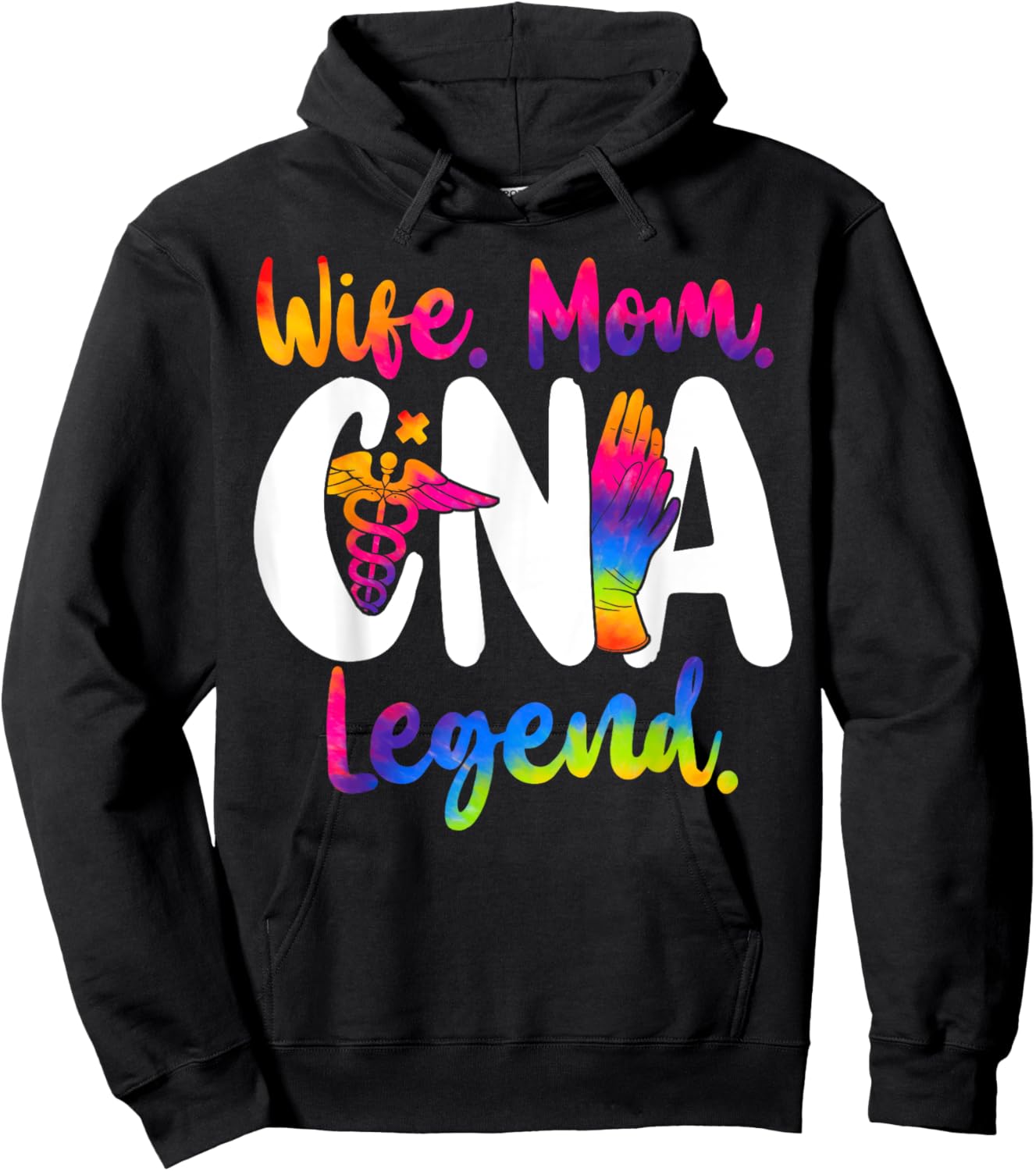 CNA Nurse Certified Nursing Assistant Wife Mom Wife. Mom. Hoodie - Hoodie | Black