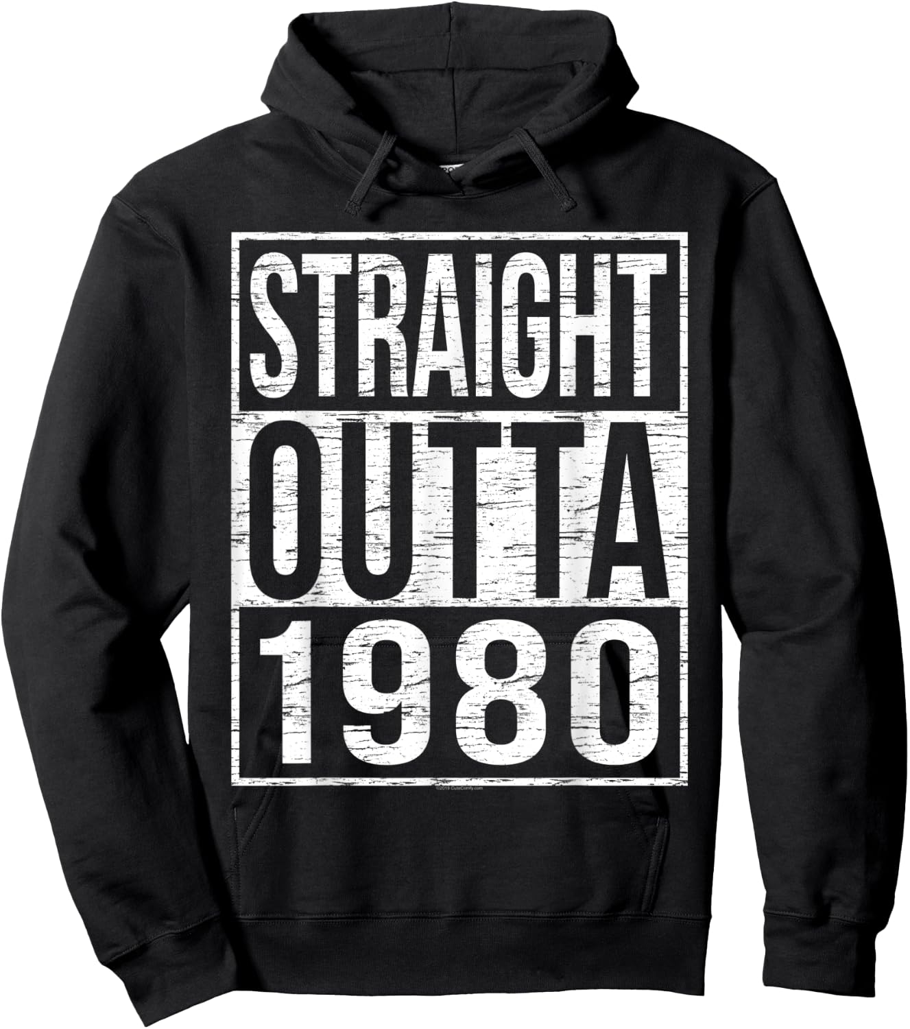 Straight Outta 1980 Funny Rustic Street 80s Birthday Gift Hoodie - Hoodie | Black