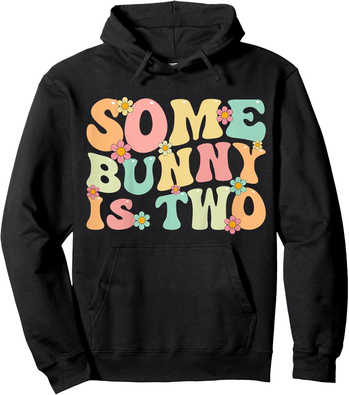 Some Bunny Is Two Bunnies 2 Years Old Kids 2nd Birthday Hoodie - Hoodie | Black