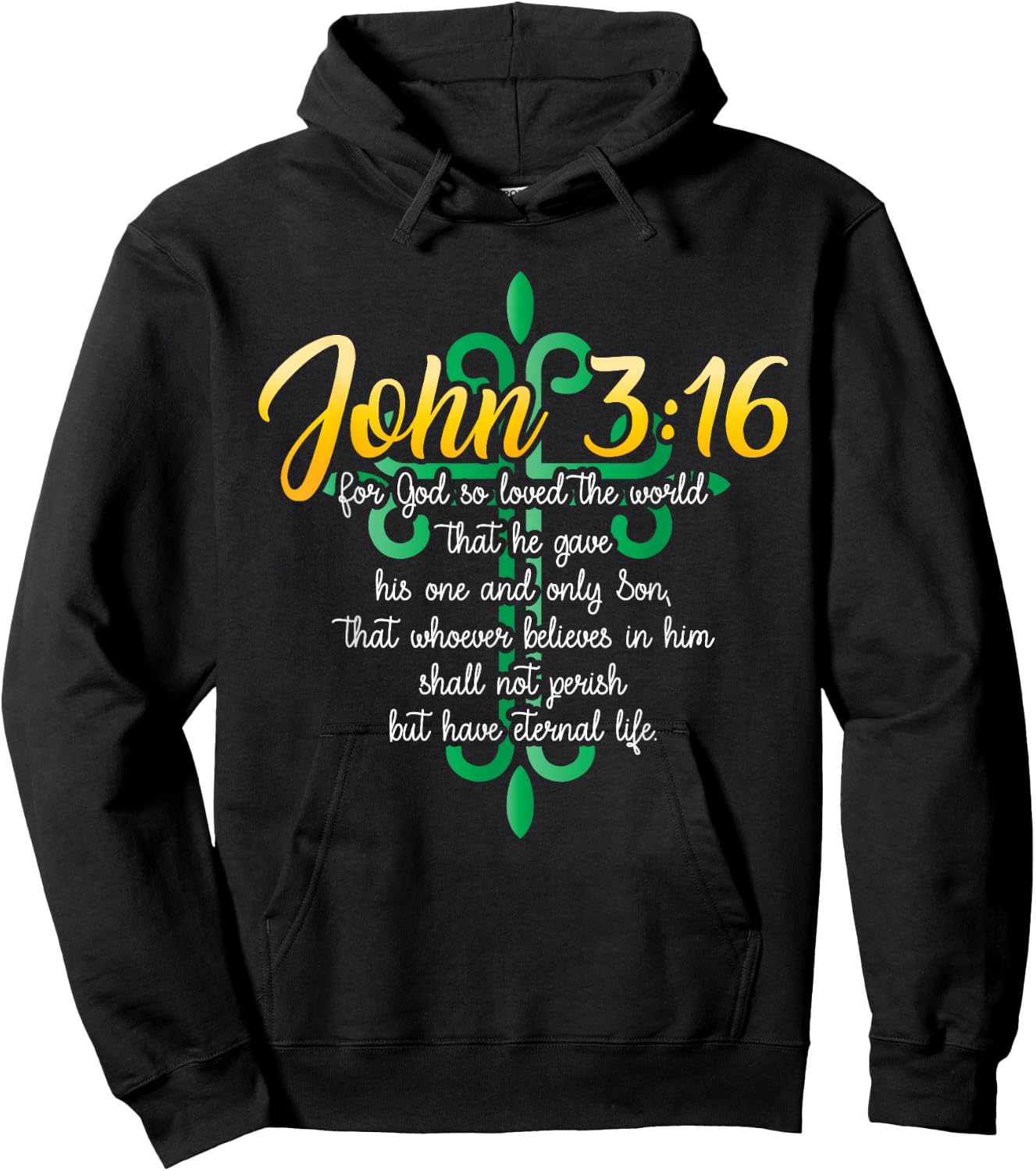 John 3:16 For God So Loved The World Christian Hoodie - Hoodie | Black