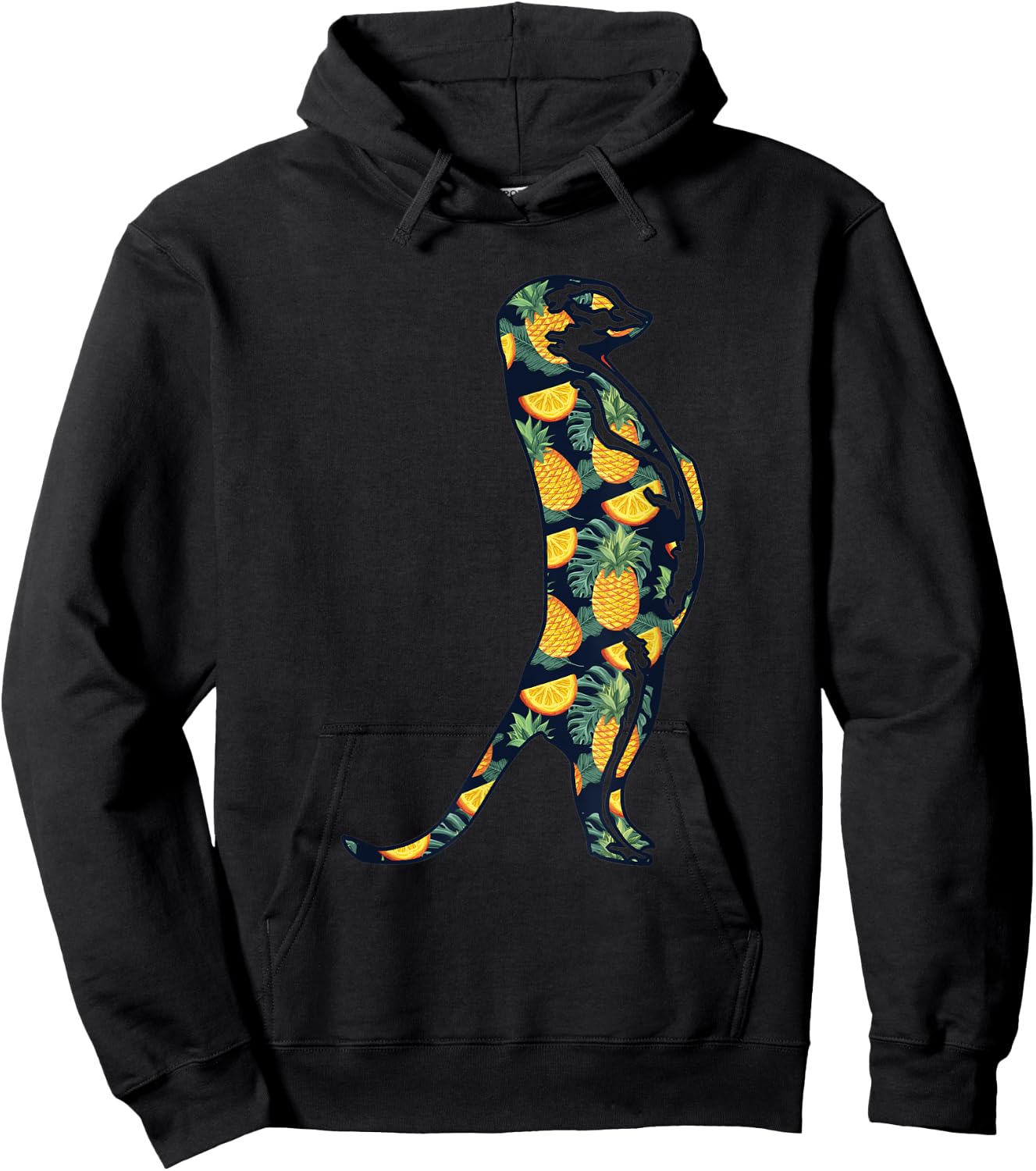 Pineapple Hawaiian Meerkat Women Men Print Mierkat Girl Gift Hoodie - Hoodie | Black