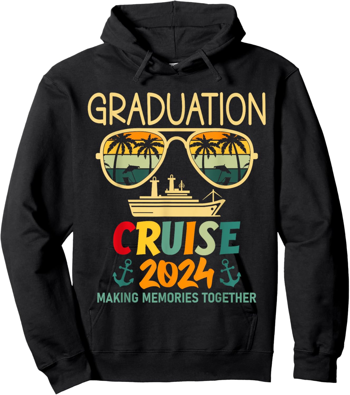 Graduation Cruise 2024 Summer Senior Grad Cruise 2024 Trip Hoodie - Hoodie | Black