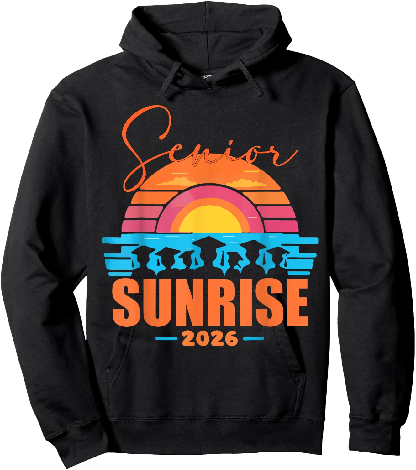 Vintage SENIOR SUNRISE 2026 Seniors of class graduation Hoodie - Hoodie | Black