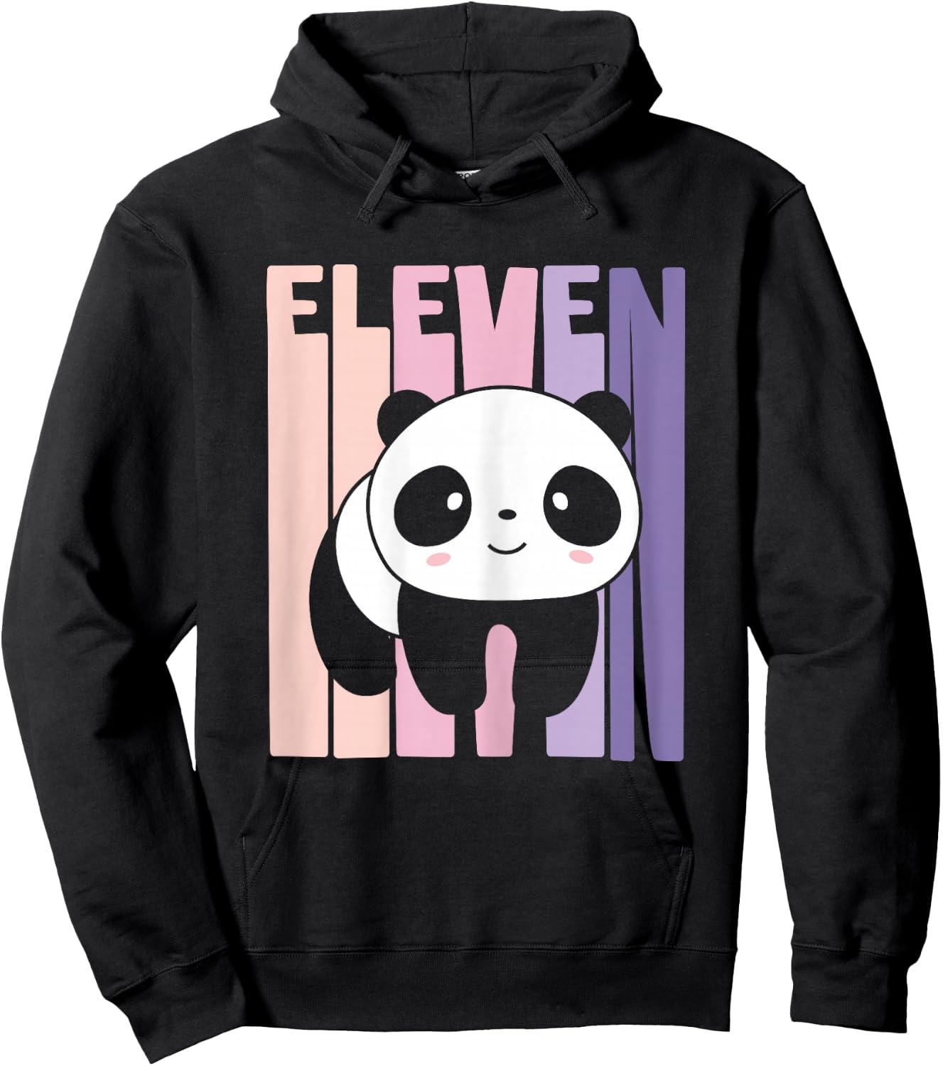 11th Birthday Girl Cute Panda Panda Bear 11 Years Old Hoodie - Hoodie | Black